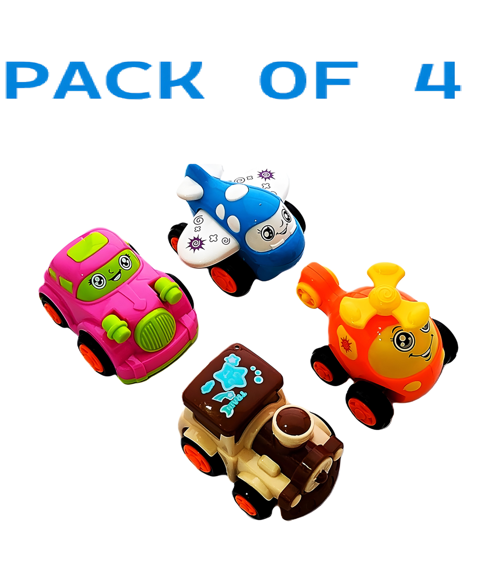 NEGOCIO Plastic Power Friction Pull Back, Push and Go Car, Aeroplane, Helicopter & Train Toy for Kids 3 Years & Above RANDOM TOY -PACK OF 4- COLOR MAY VARY-picture-14