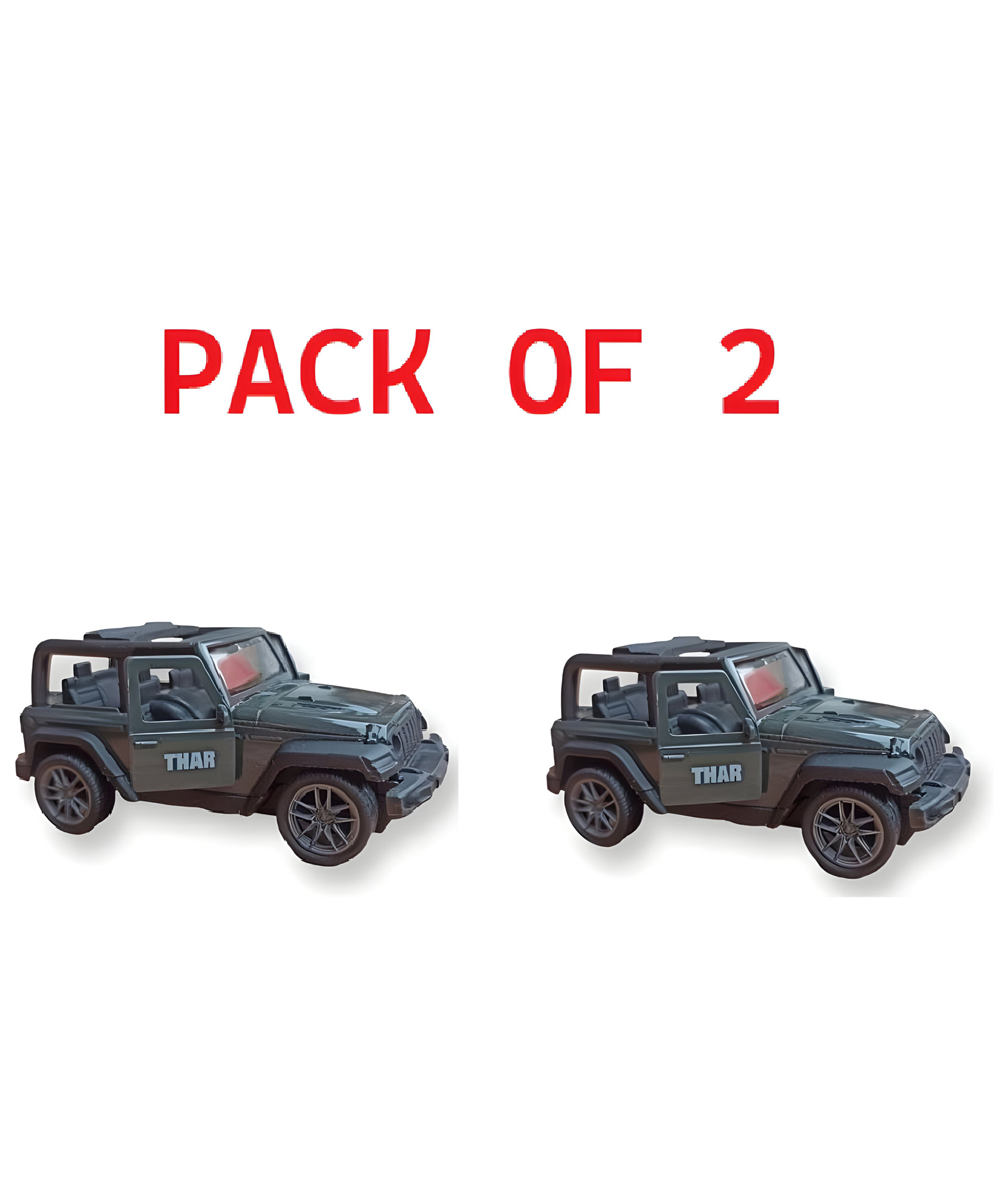 NEGOCIO Alloy Collectible THAR Car Toy Pull Back Vehicles Diecast Cars Model with Light PACK OF 2 - COLOR MAY VARY-image-25