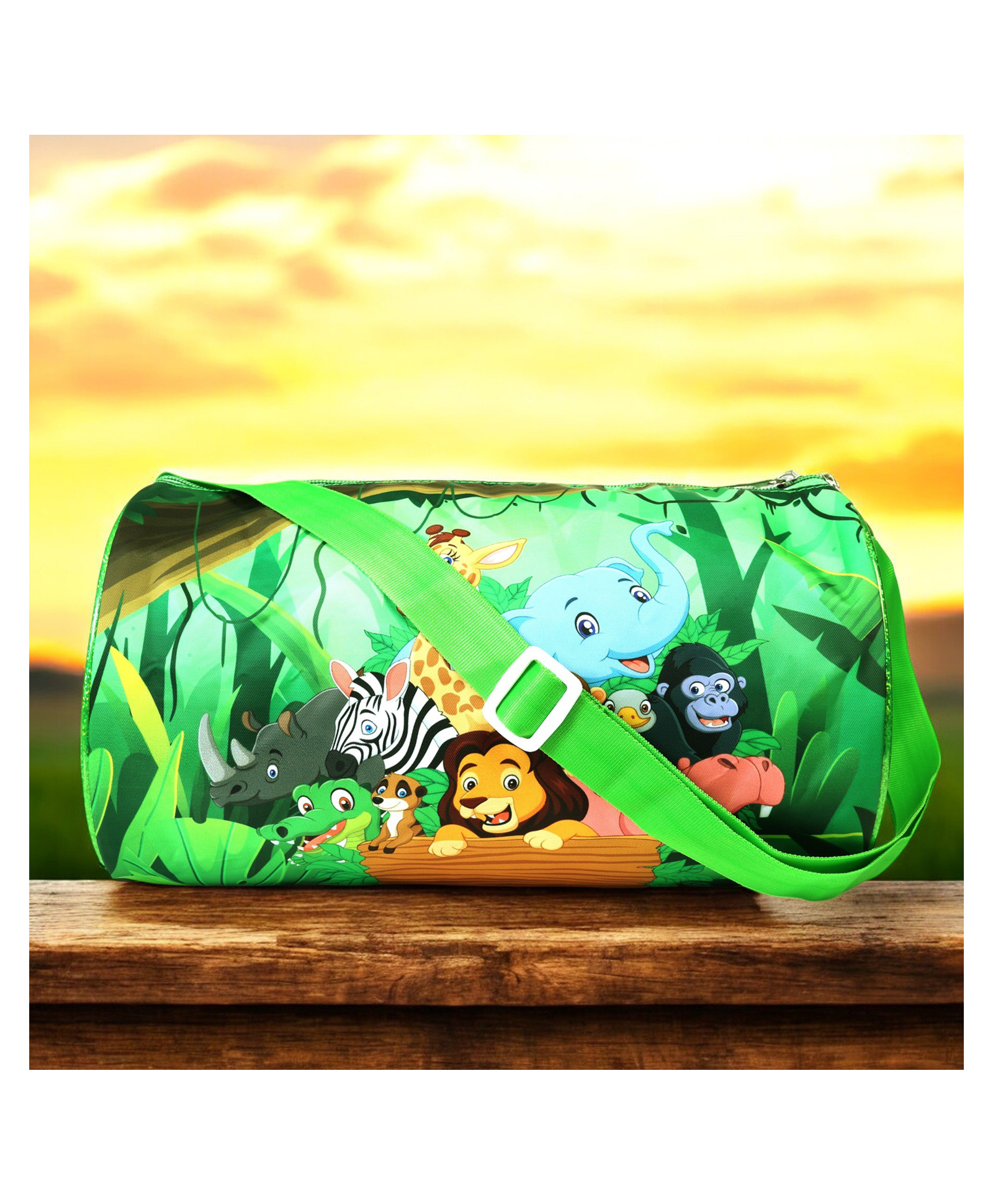 Asera 1 Pc Jungle Duffle Bag for Kids / Boys / Girls | Whimsical and Sturdy Bag | Best for Travel and Play | Return Gifts Birthday Party for Kids (Jungle)-image-18