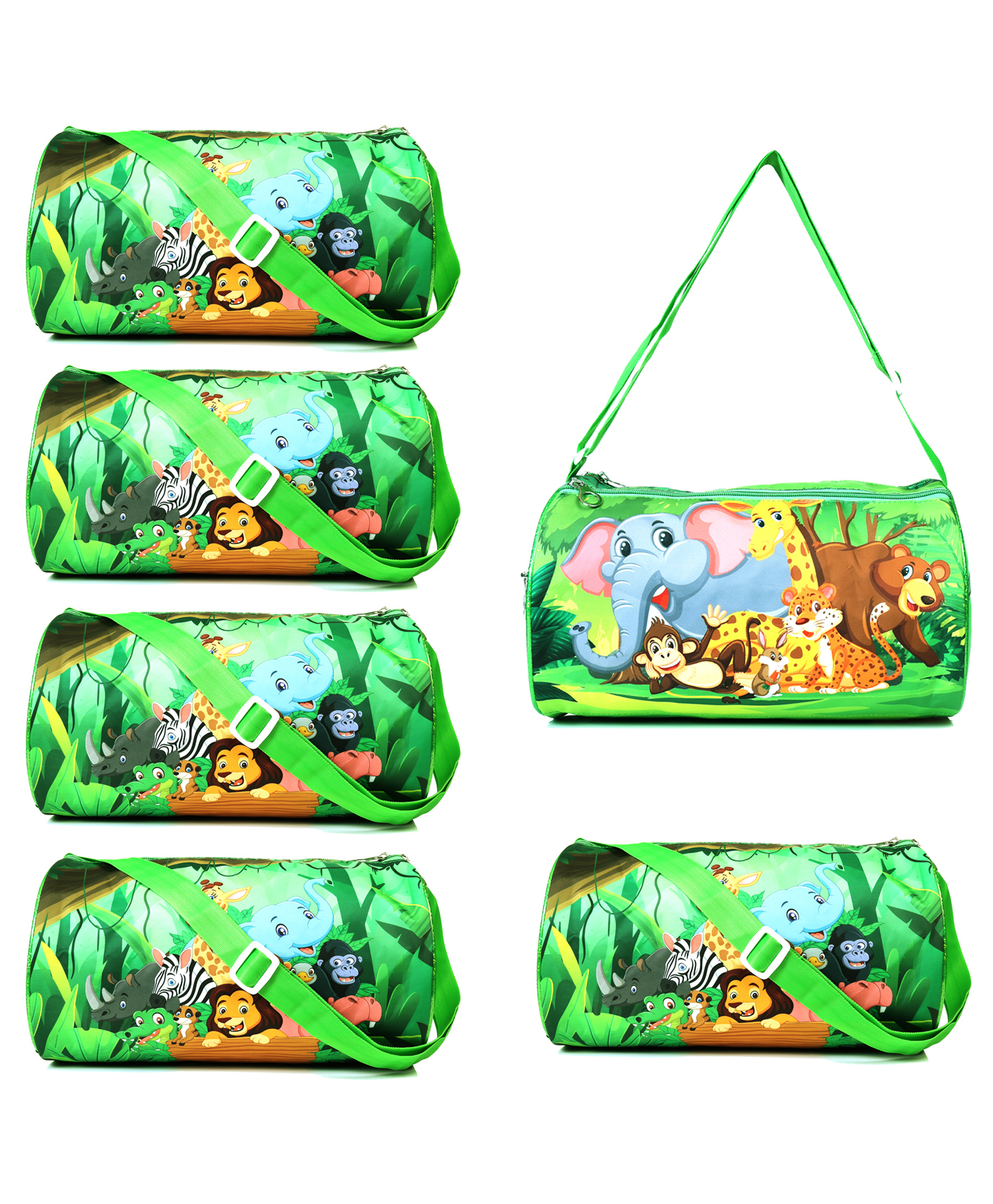Asera 6 Pcs Jungle Duffle Bag for Kids / Boys / Girls | Whimsical and Sturdy Bag | Best for Travel and Play | Return Gifts Birthday Party for Kids (Jungle)-image-19