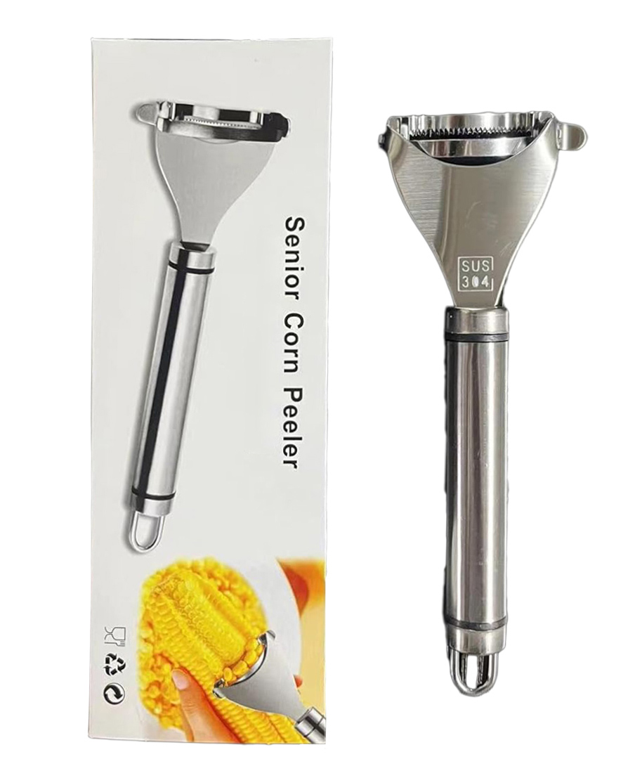 MOMISY Stainless Steel Corn Peeler, Stripper, Remover, Cutter, Vegetable and Fruit Peeler, Corn Threshing Peeler (SS 304, 18.8 cm)-image-5