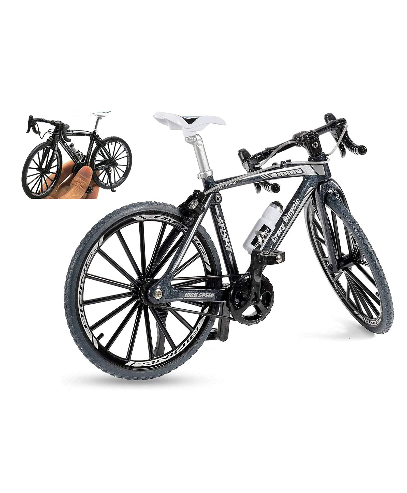 Magicwand Die-Cast Zinc Alloy 1:10 Scale  Racing Bicycle Fully Working Model - Colour may vary-picture-25