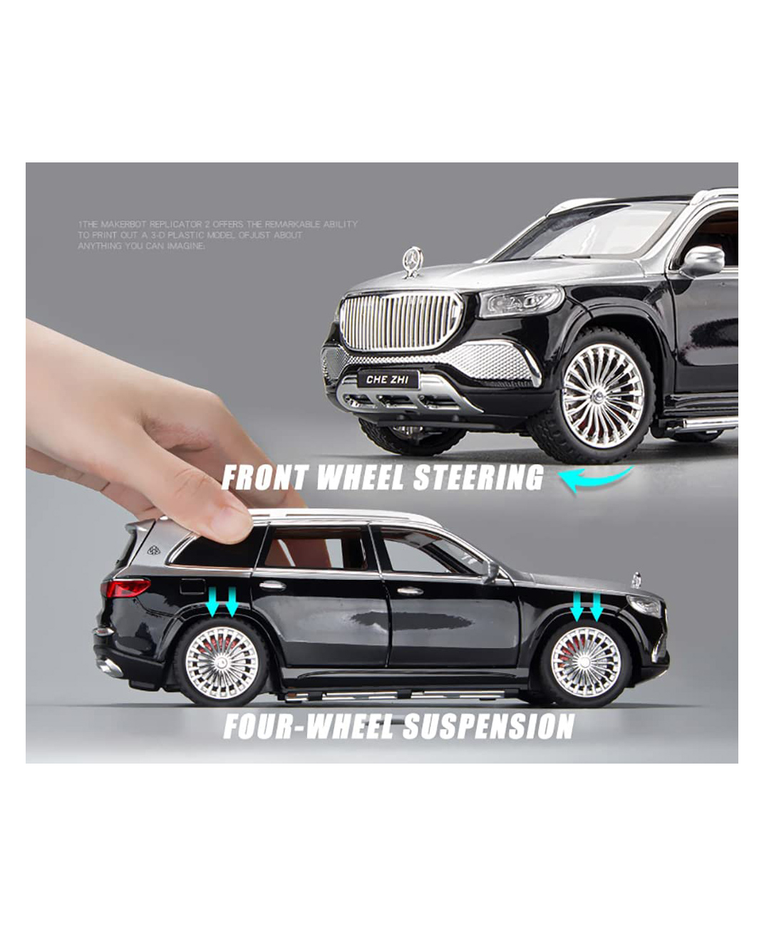 magicwand Magicwand® Die-Cast Metal 1:24 Scale AMG-G65 with 6 Openable Doors,Music,Lights & Pull Back Action-picture-13