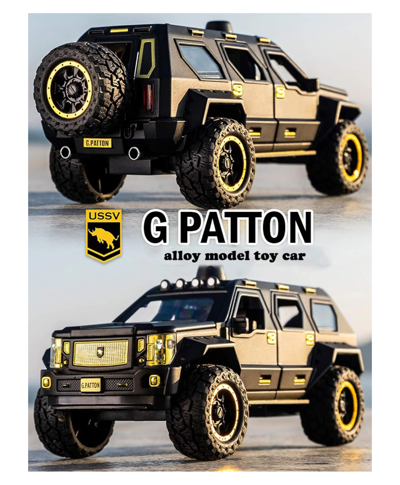 Magicwand Die-Cast Zinc Alloy 1:24 ScaleG-Patton BIG DADDY Pull Back SUV with Blinking Lights - Colour may vary-picture-26