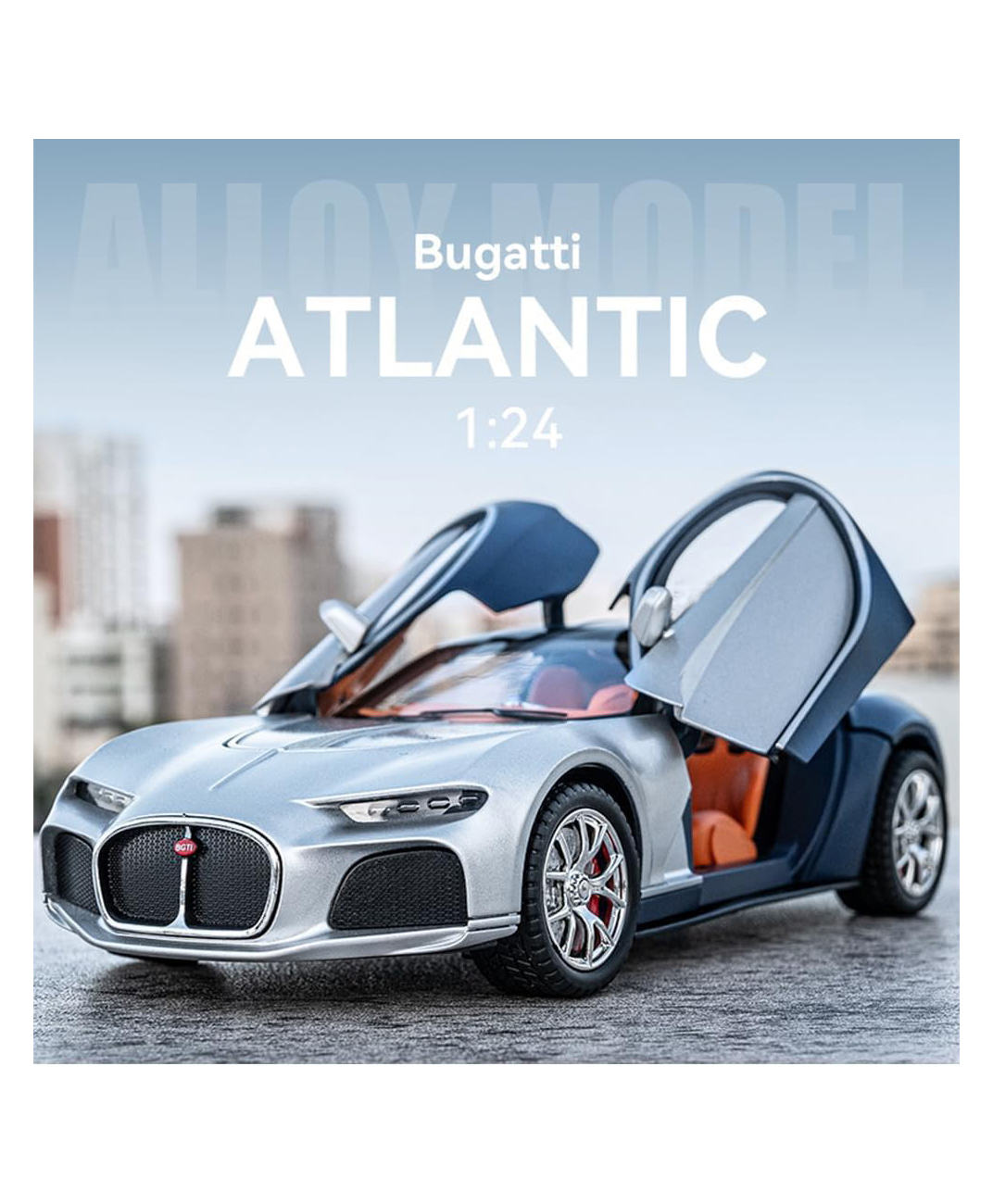 Magicwand 1:24 Scale Die-Cast Bugattti Atlantic with 4 Openable Doors,Pull Back Action,Lights,Music & WORKING HORN - Colour may vary-picture-14