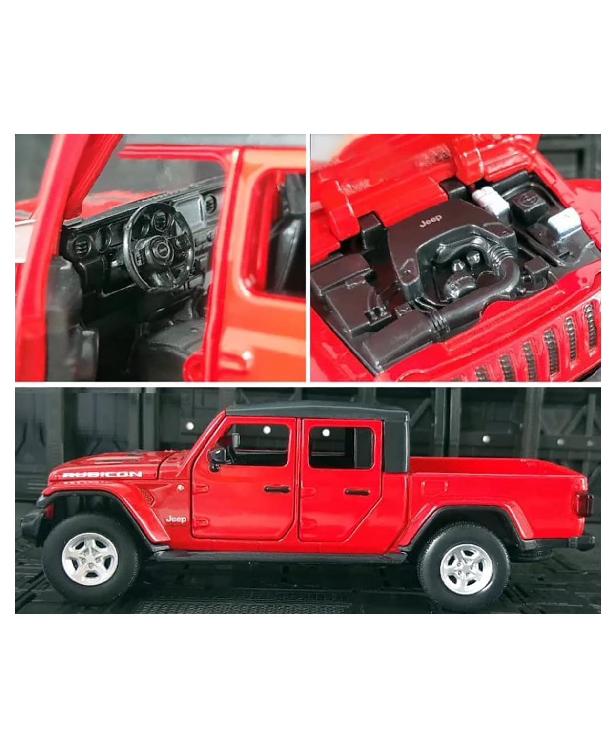 Magicwand Metal 1:32 Scale Die-Cast Rubiicon Jeep with 6 Openable Doors Pull Back Action Blinking Lights & Sound - Color may vary-image-35