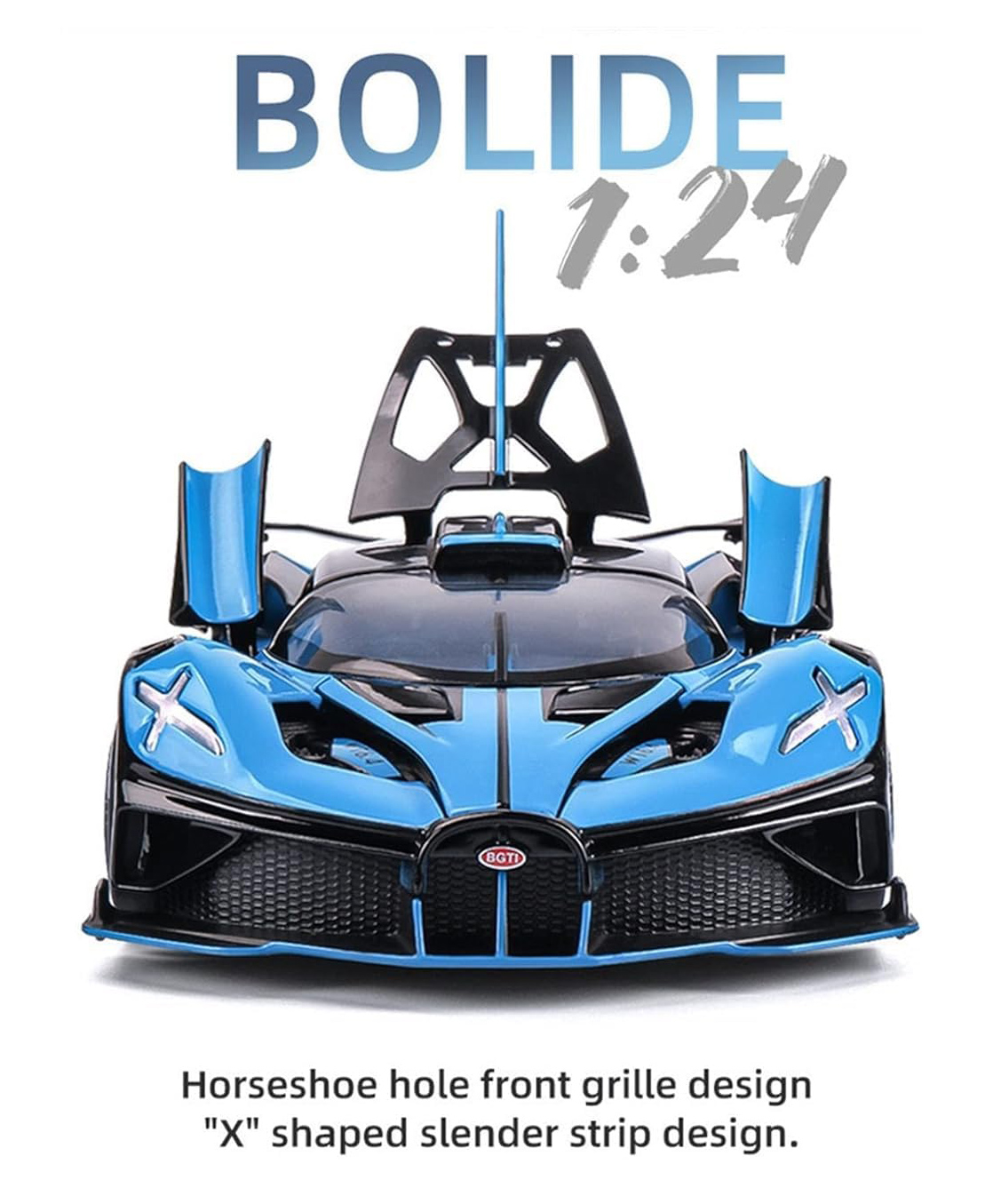 Magicwand 1:24 Scale Die-Cast Bugattti Bolide with 4 Openable Doors,pull Back Action,lights,music & Working Horn & Smoke-picture-41
