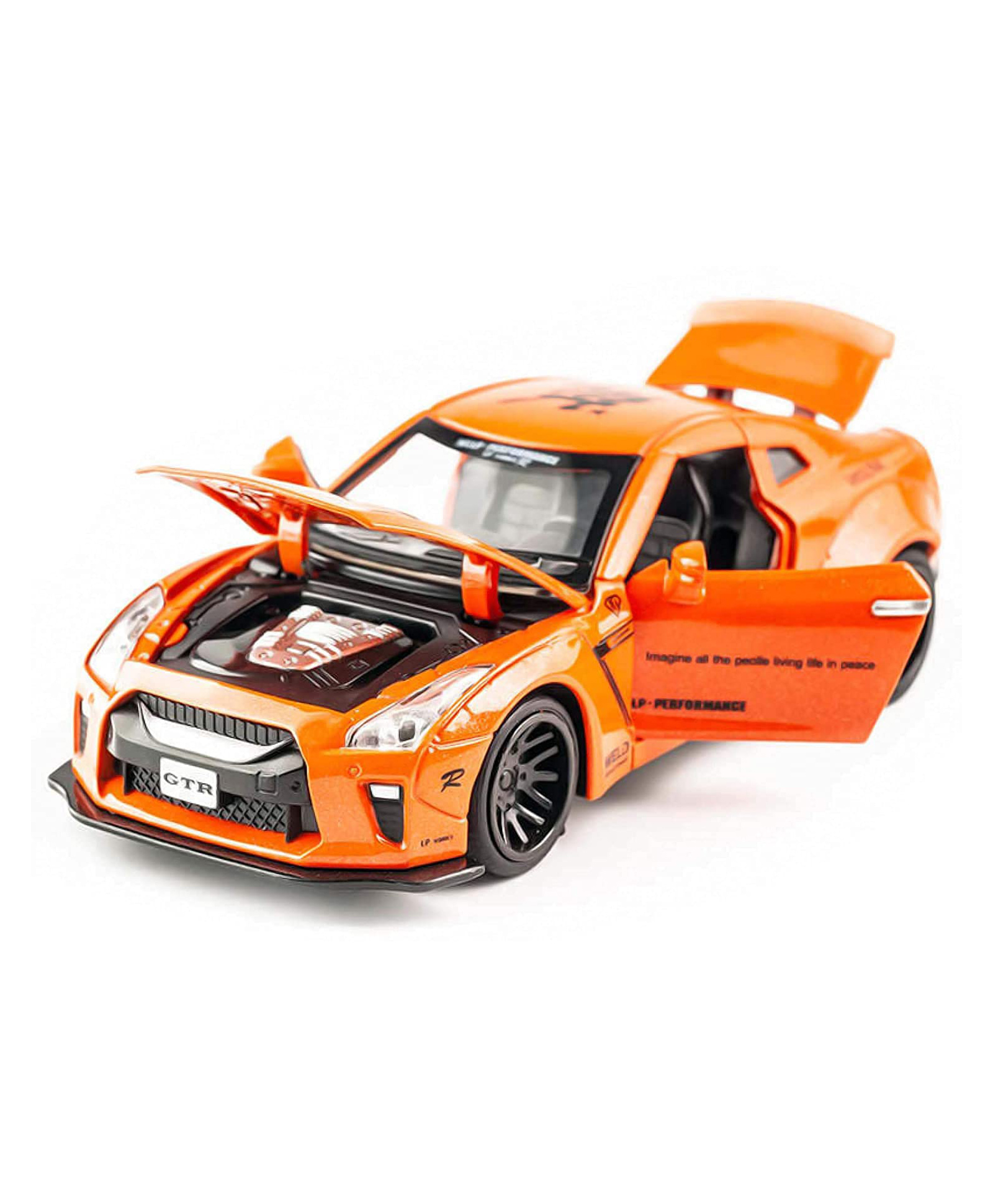 Magicwand Die-Cast Metal 1:32 Scale GT-R with Openable Doors and Pull Back Action Music & Lights - Color May Vary-image-9