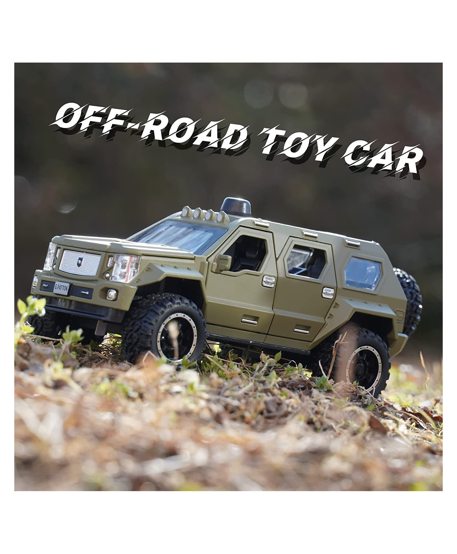 Magicwand Die-Cast Metal 1:24 Scale G-Patton Big Daddy Pull Back SUV with Blinking Lights-picture-6