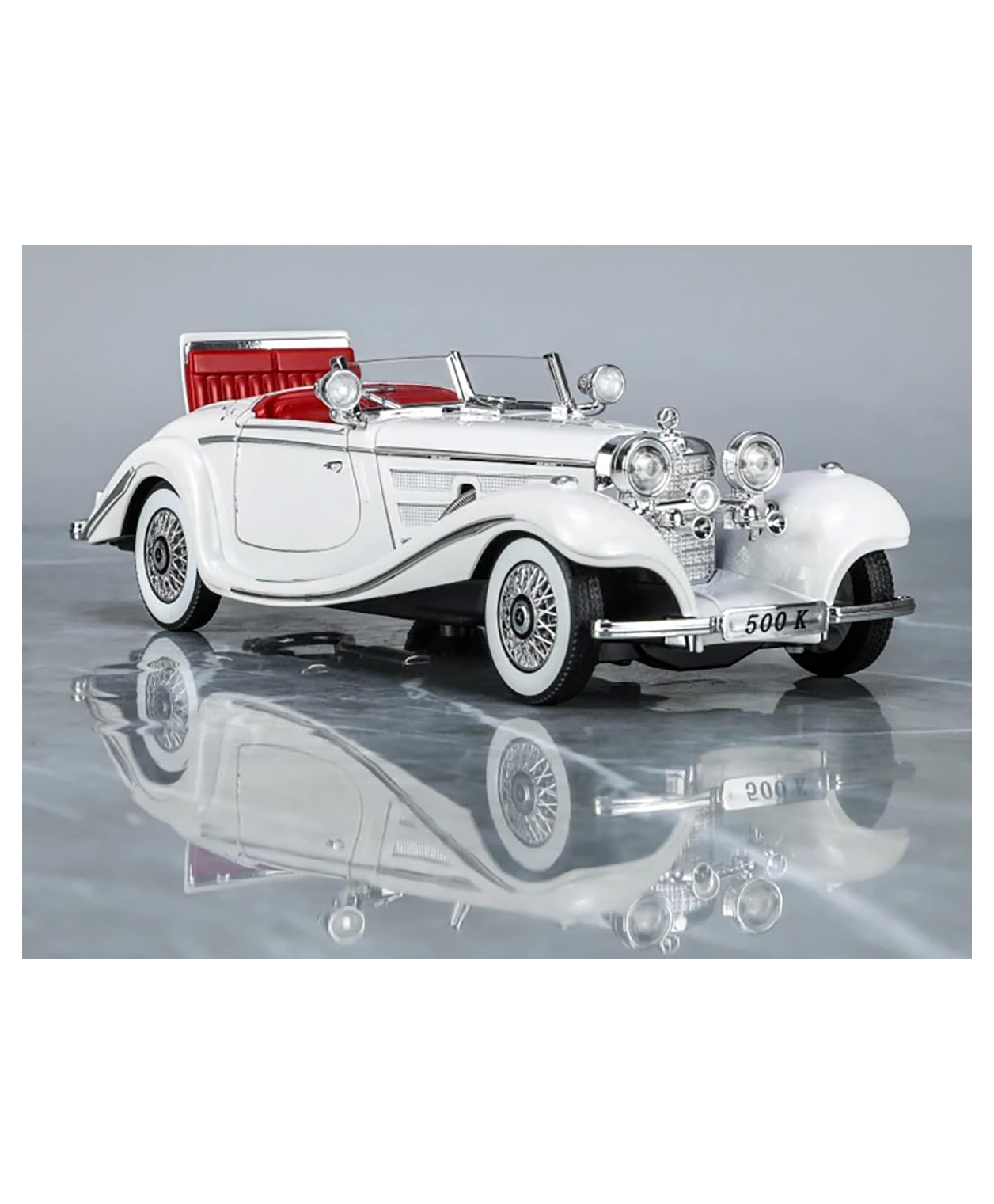 Magicwand Die-Cast Zinc Alloy 1:18 Scale 1936 Merrc-Bennz Classic Large with 4 Openable Doors,Lights & Music & Working Steering-picture-27