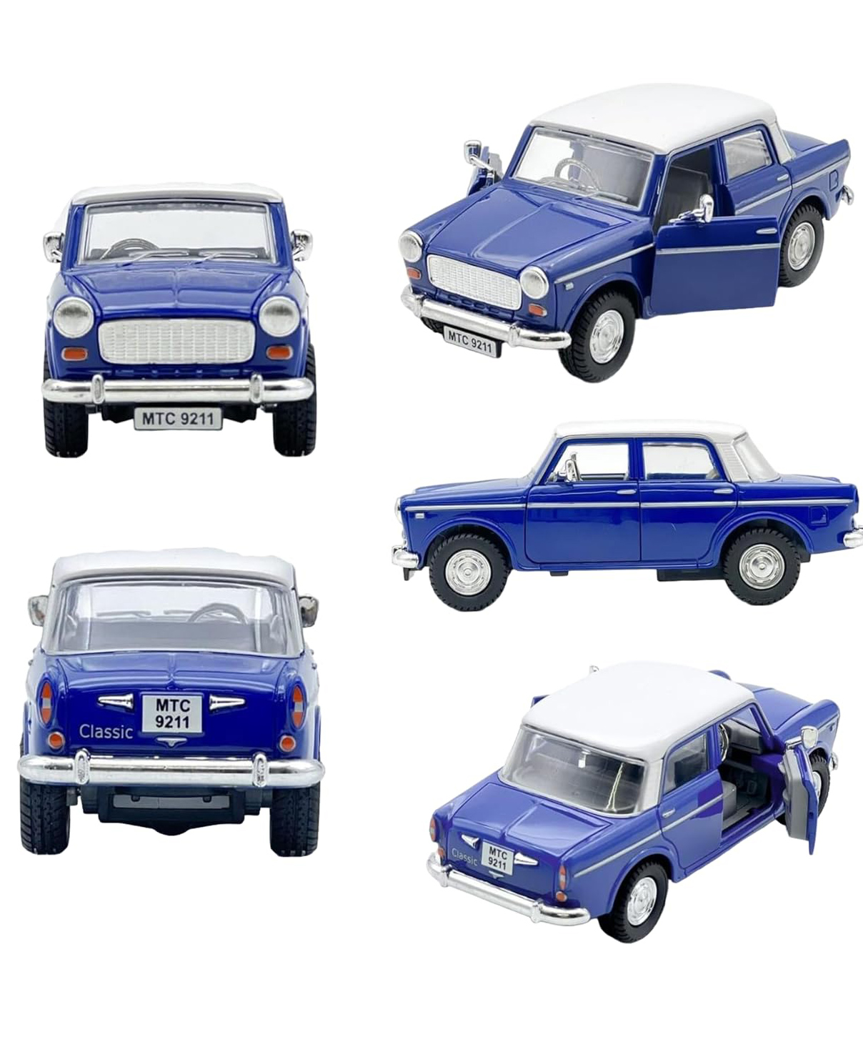 Magicwand Die-Cast Metal 1:36 Scale FIAT Premier Padmini Queen 70's Classic with Openable Doors & Pull Back Action-picture-12