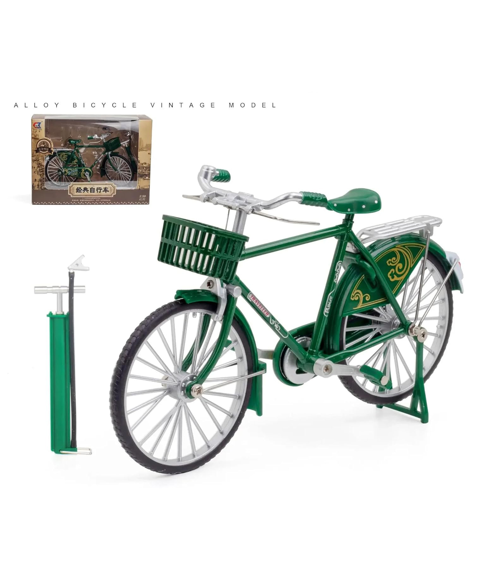 Magicwand 1:8 Scale Die-Cast Alloy Based Toy Bicycle with Basket Fully Working Model for Collectors-image-3