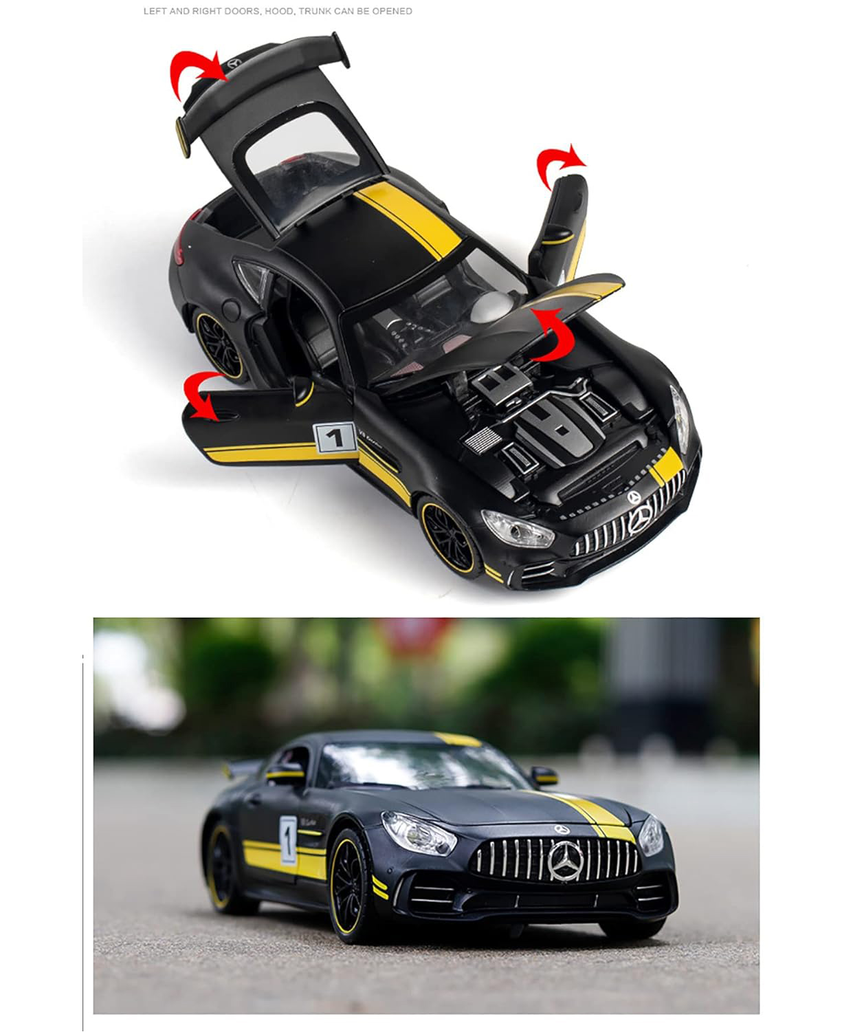 Magicwand Die-Cast Metal 1:24 Scale AMG-GT3 Sportz with 4 Openable Doors-picture-24