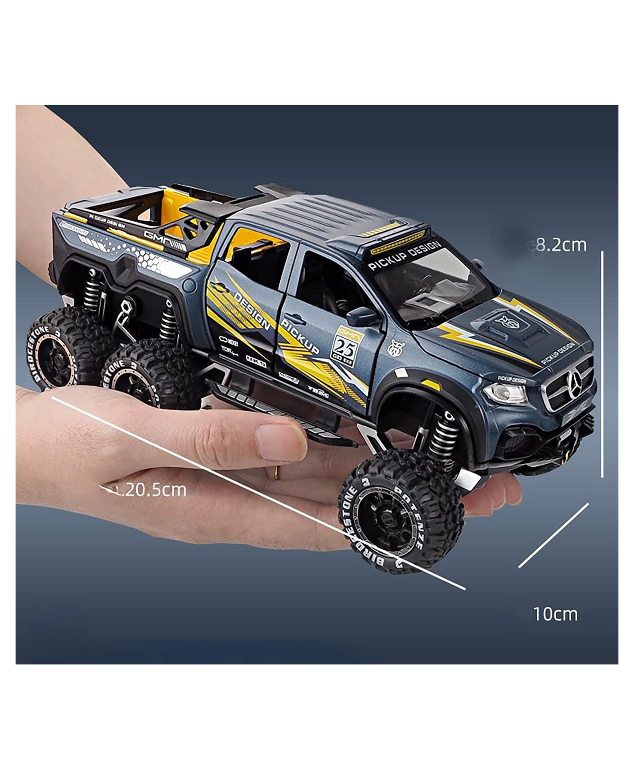 Magicwand Die-Cast Metal 1:28 Scale X-CLASS EXY 6X6 with 4 Openable Doors Pull Back Action Music & Lights-picture-22