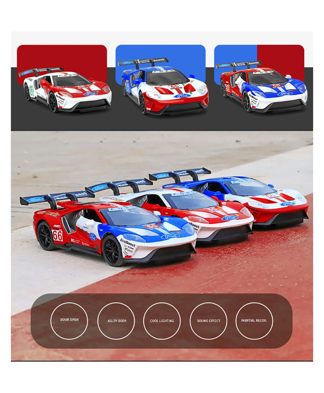 Magicwand Metal 1:32 Scale Die-Cast Forrd EcoBoost Performance with 6 Openable Doors,Pull Back Action, Blinking Headlights & Tail Lights-picture-26