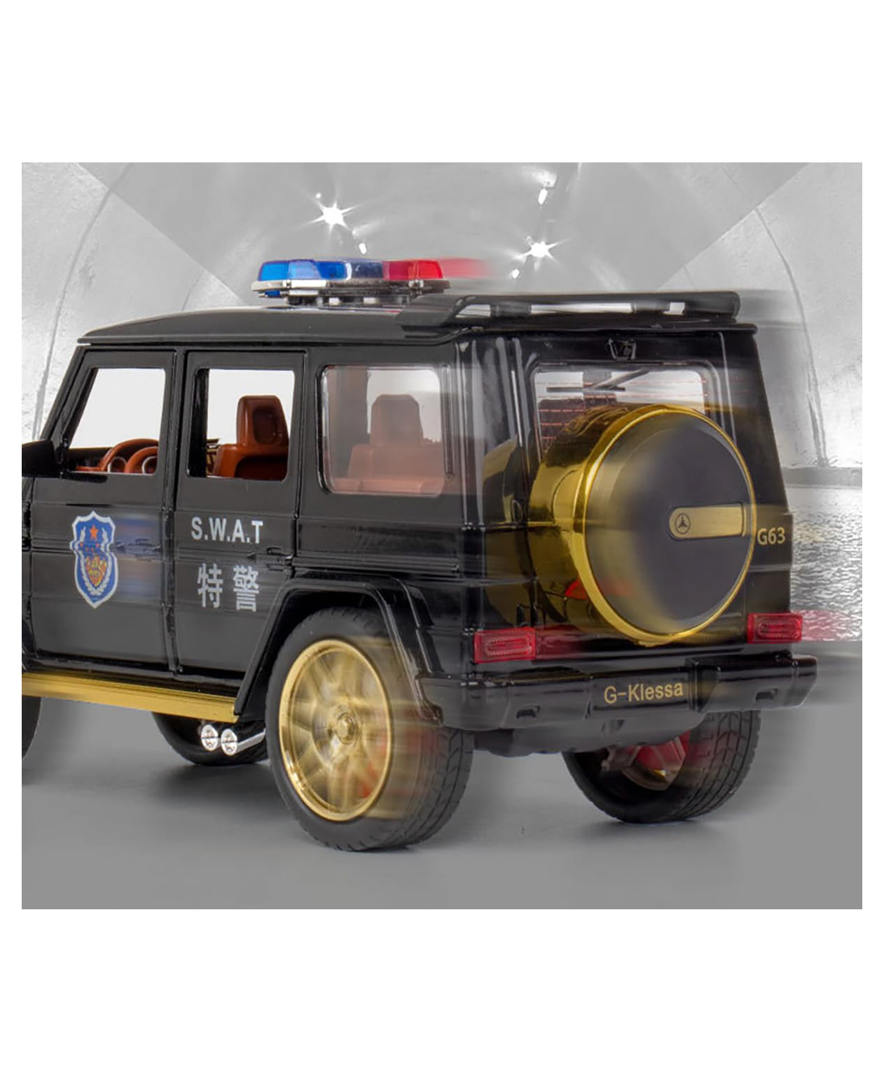 Magicwand 1:32 Scale Die-Cast AMG-G65 Police with Openable Doors,Pull Back Action,Blinking Headlights & Tail Lights-picture-27