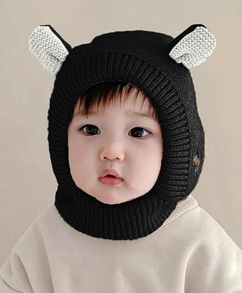 Ziory Animal Ear Designed Knitted Cap - Black-picture-31
