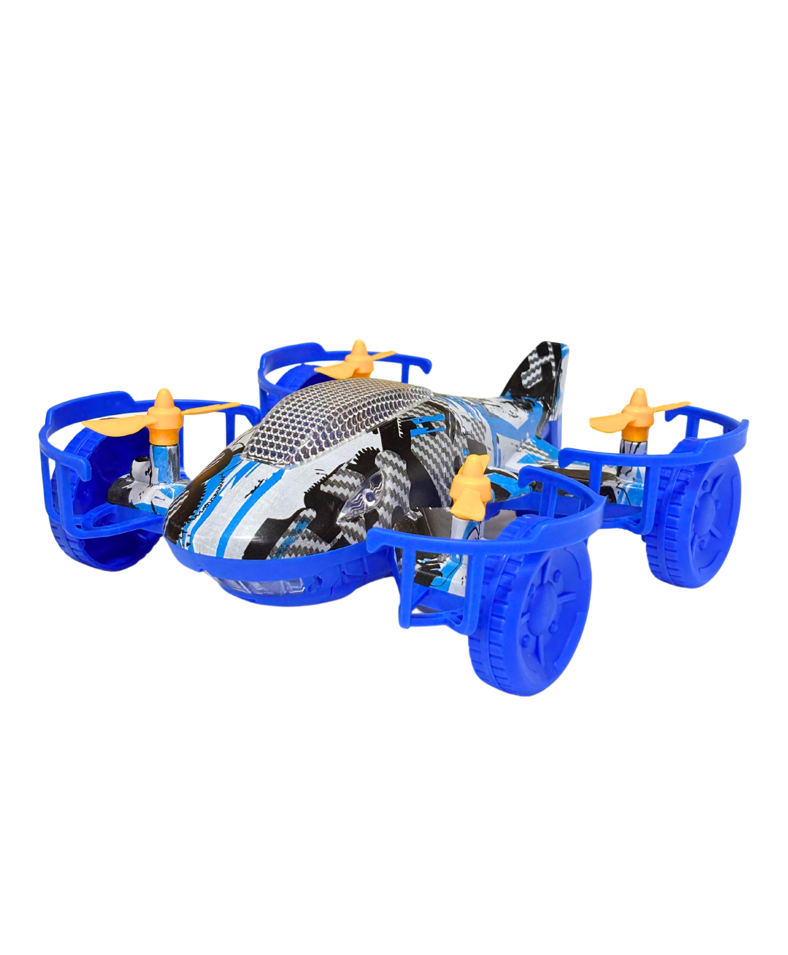 Planet of Toys Shark Shape Electric Plane | Lift & Spin Function | 360-Degree Rotation | Automatic Lifting & Lowering | Rotating Propeller | Music & Cool Lights | Exciting Action Toy for Kids - Blue-picture-39