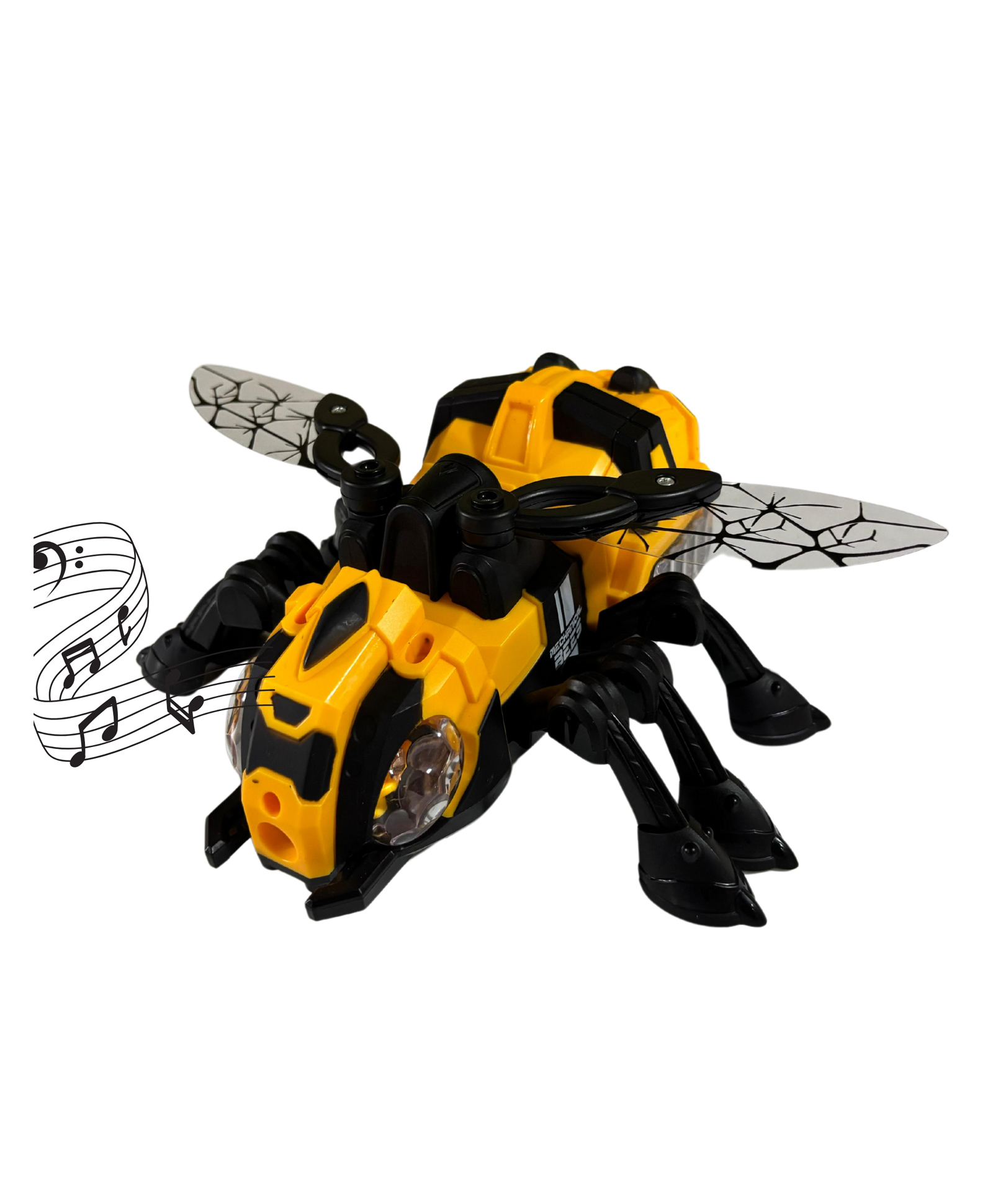 Planet of Toys Insect Bee Crawling Toy with Universal Wheels, Mechanical Appearance, Lights, Music, and Simulated Flapping Wings - Interactive Crawling Insect Toy for Kids - Yellow-picture-38
