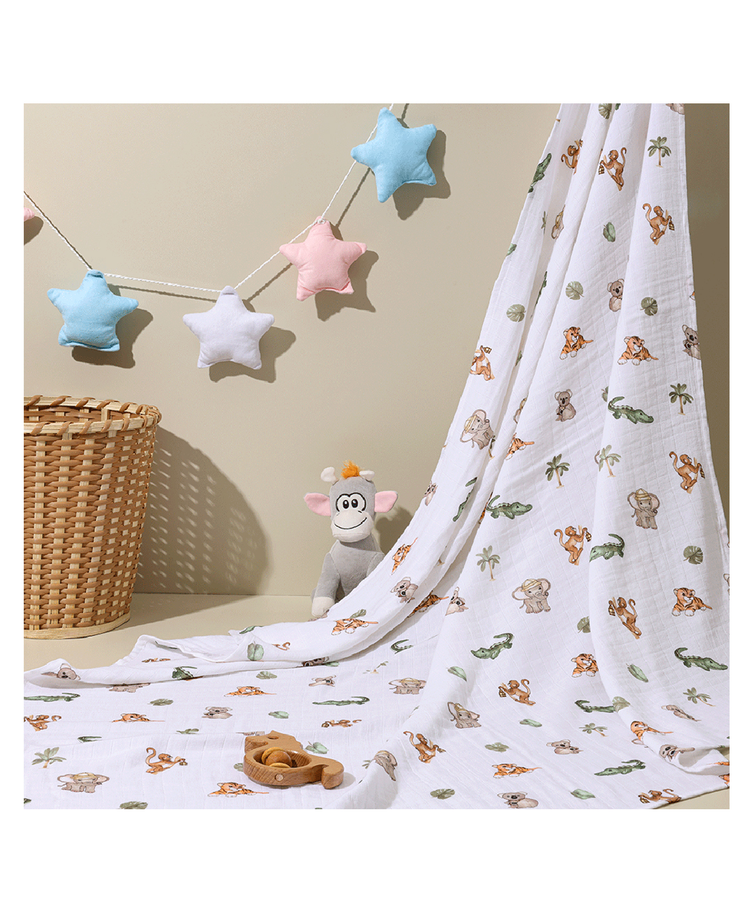 CUGO Bamboo Cotton Muslin Swaddle - Animal Kingdom-image-25