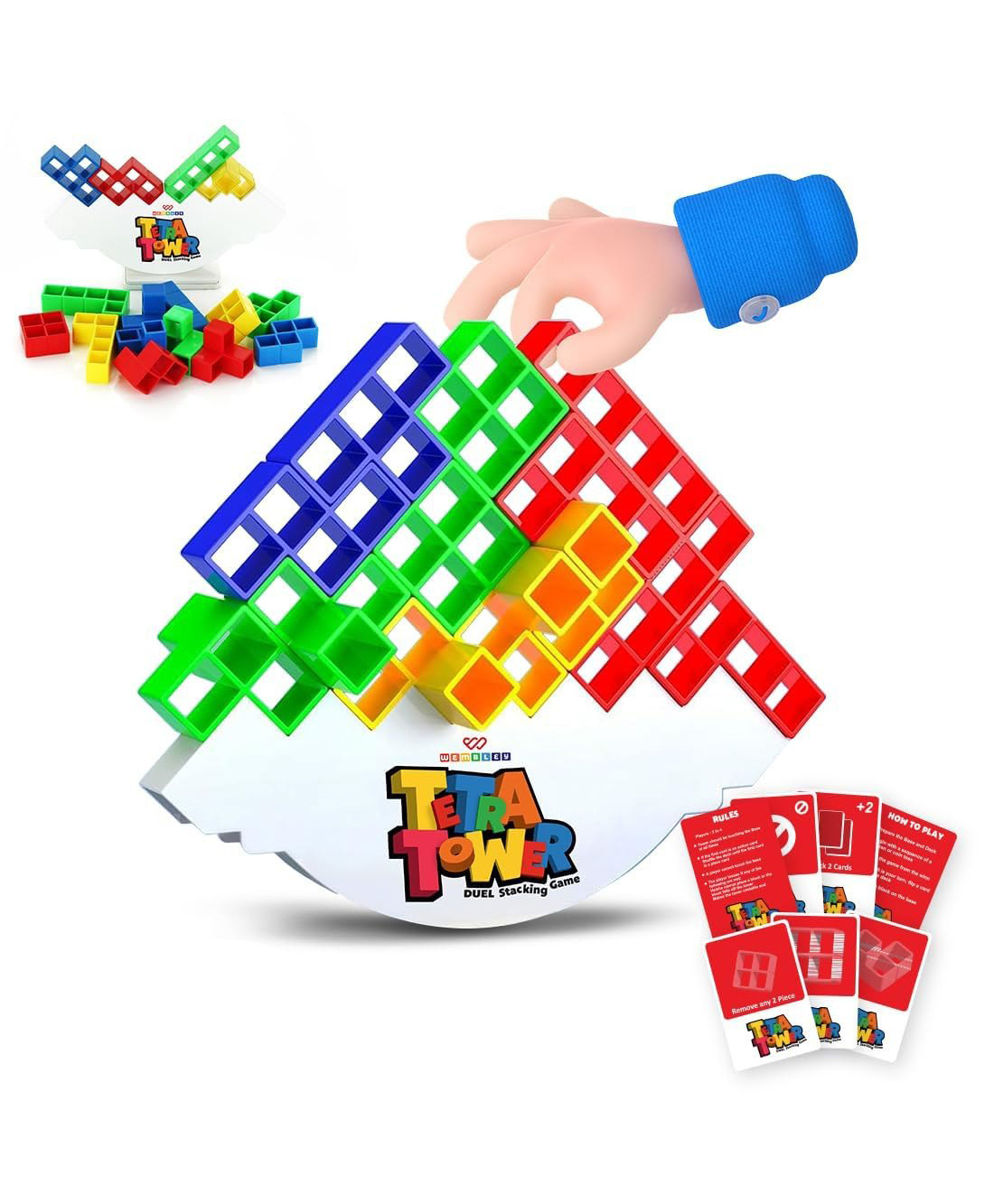 NIYAMAT Tetra Tower Stacking Building Blocks Balance Game for Kids, Family Board Games - 32 Pieces-image-22