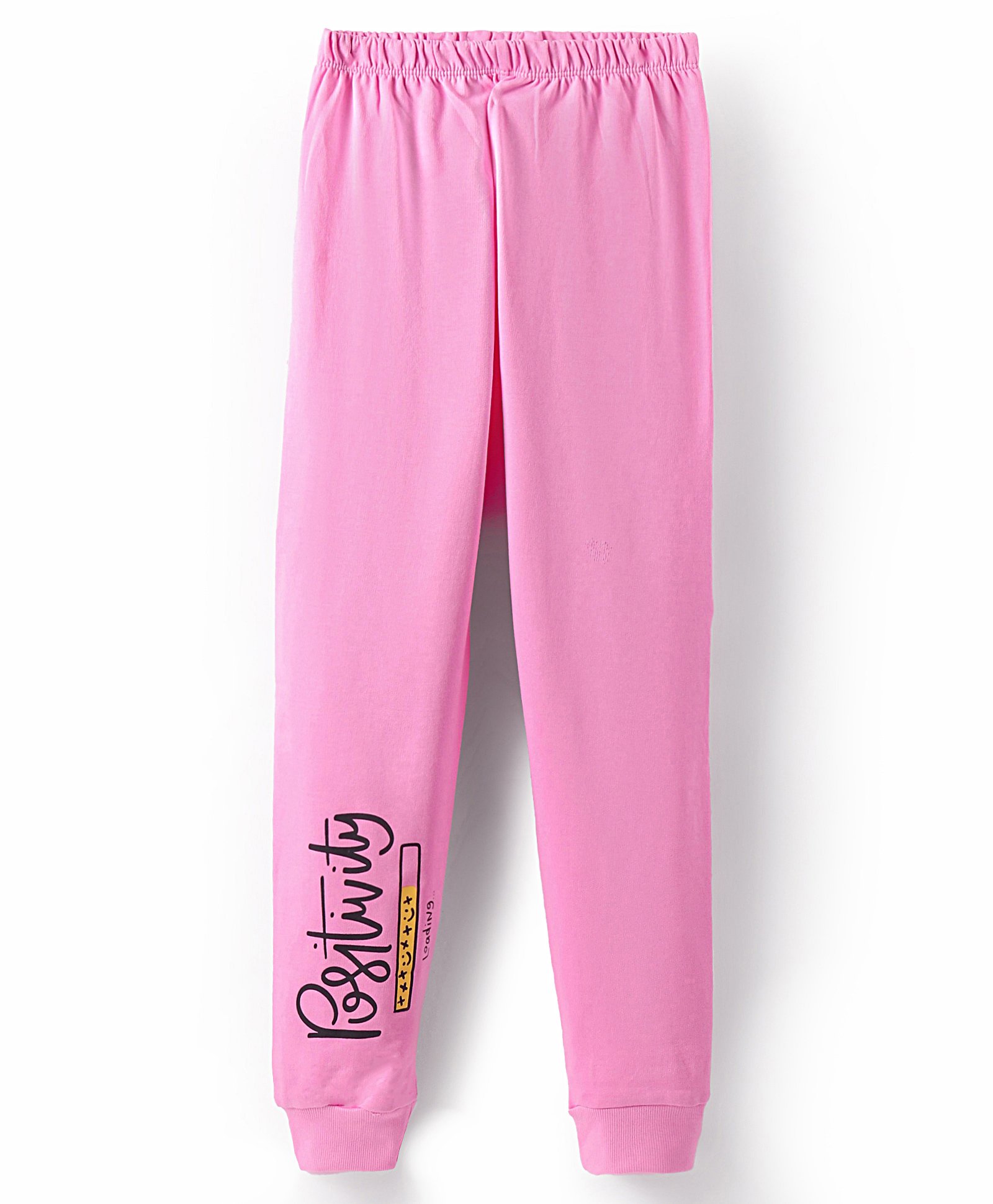 Tango Looper Knit Full Length Lounge Pant with Text Print - Pink-image-34