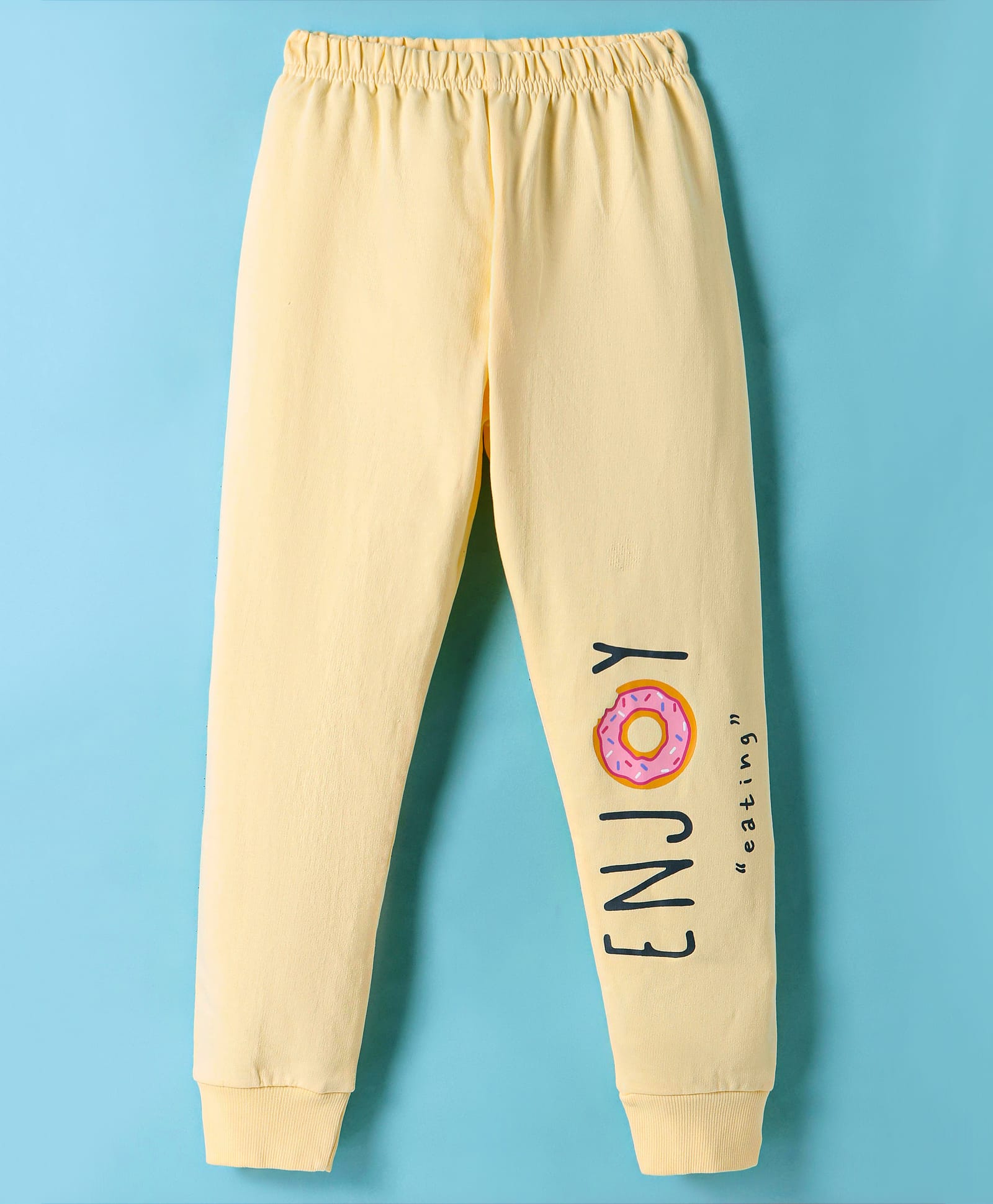 Tango Looper Knit Full Length Lounge Pant With Text Print - Yellow-picture-24