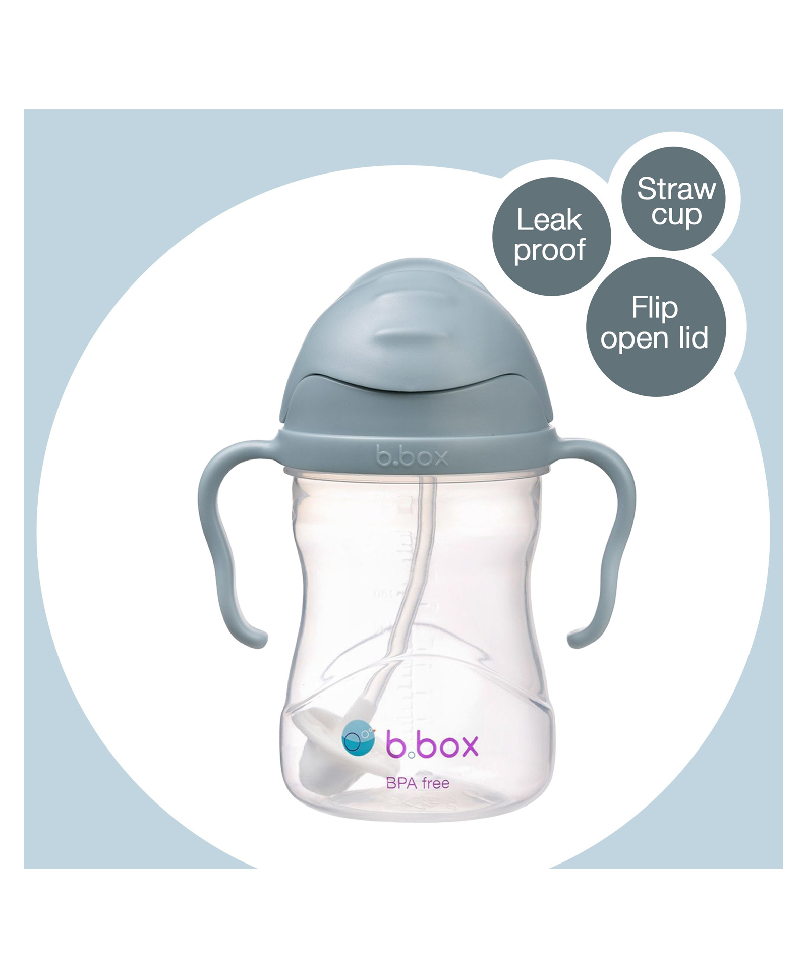 b.box Weighted Straw Sippy Cup 240ml Ocean Blue-picture-44