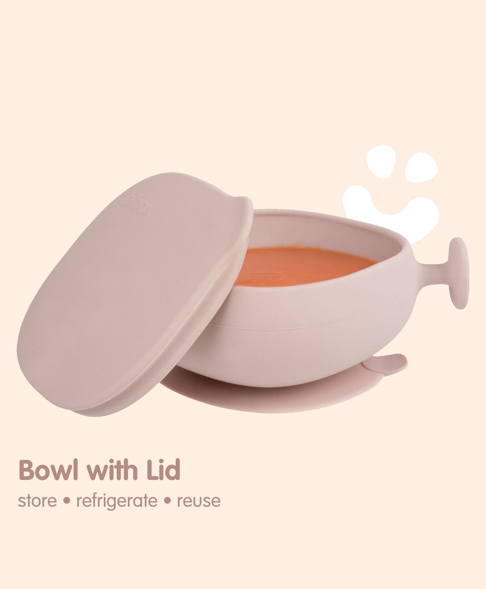 B.Box Silicone Bowl + Lid with Suction Base Blush Pink-picture-18