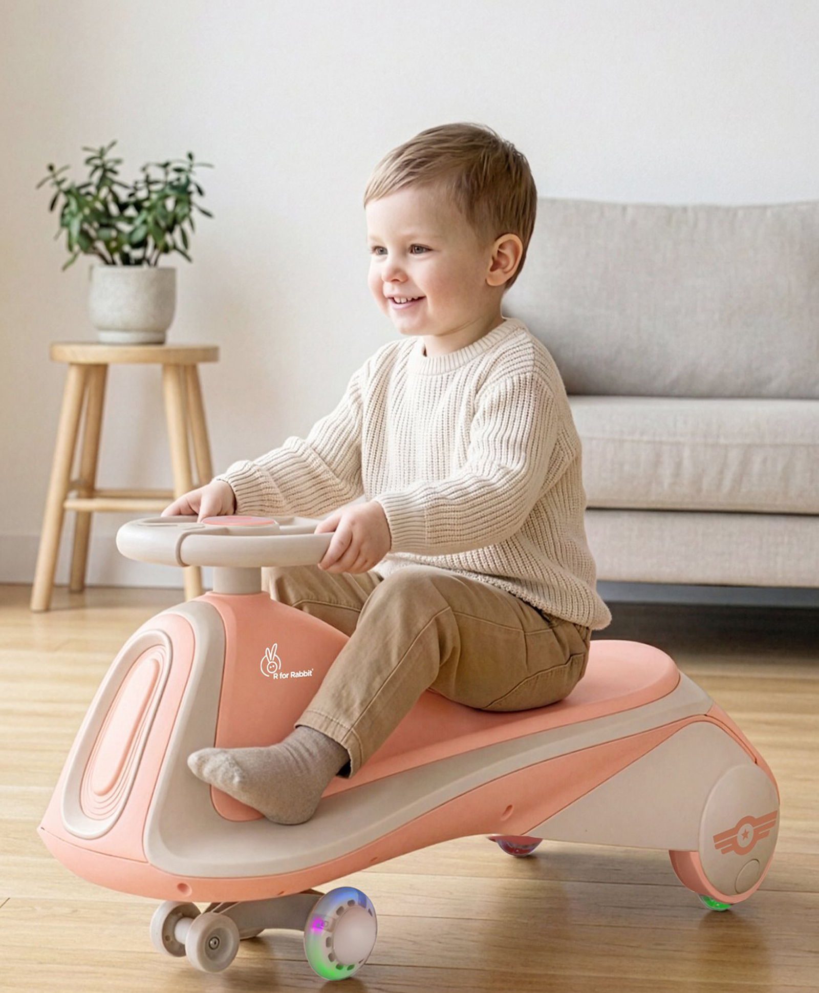 R for Rabbit Iya Iya Sportz Swing Car - Peach & Grey-image-26