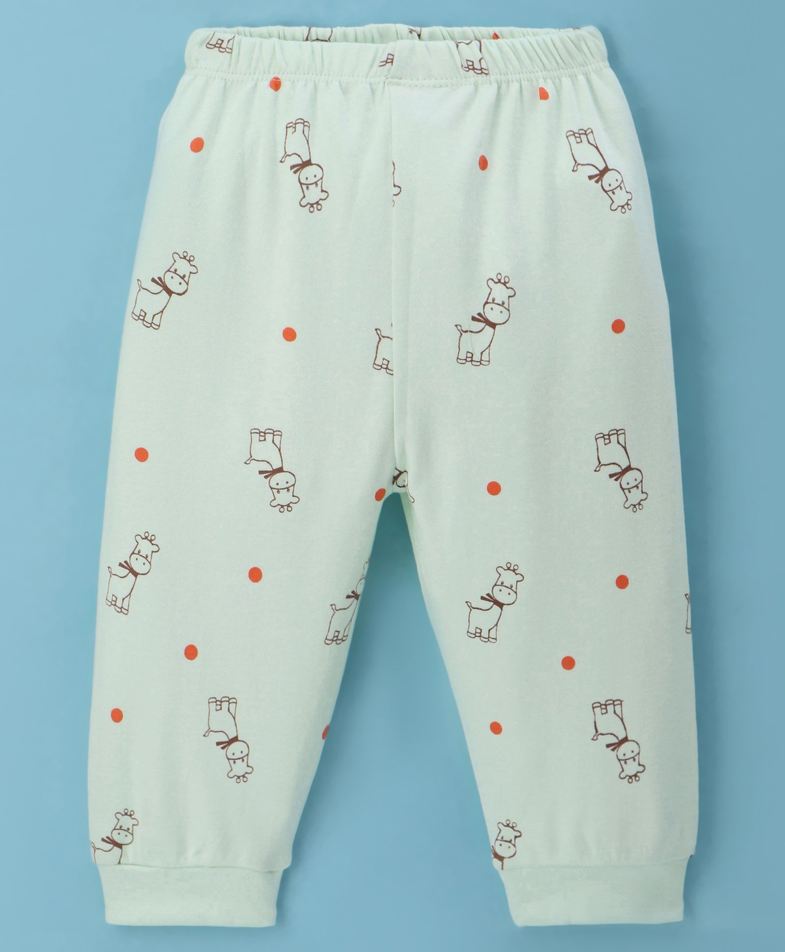 Tango Interlock Knit Full Length Lounge Pant with Giraffe Print - Sea Green-picture-22