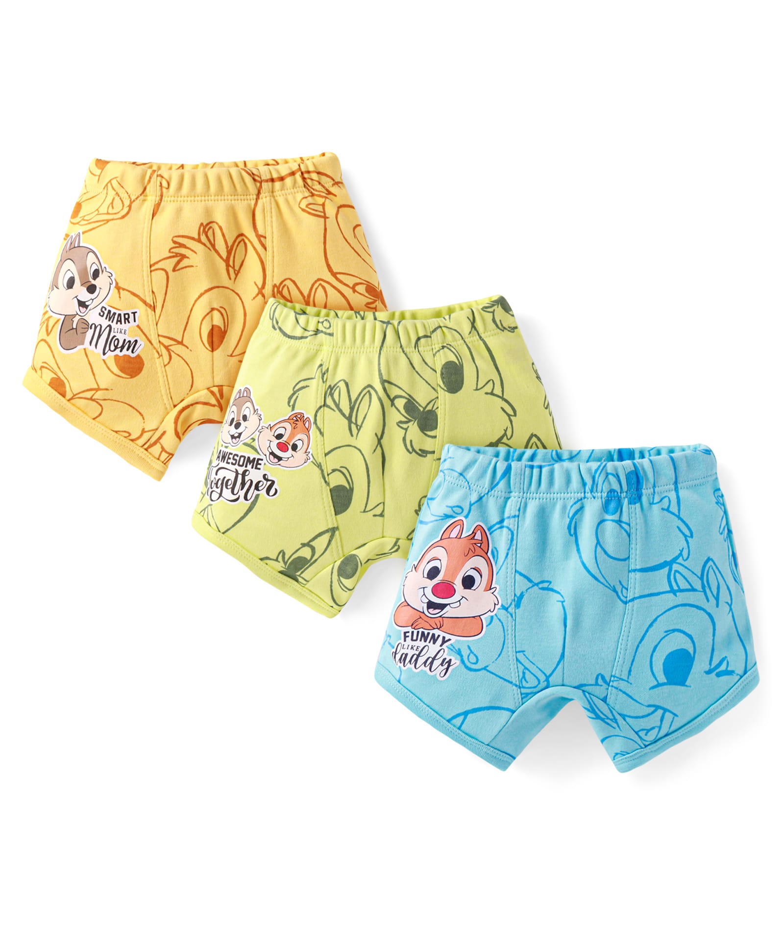 Babyhug Disney Interlock Knit Trunks With Chip N Dale Graphics - Blue Green & Orange-picture-28