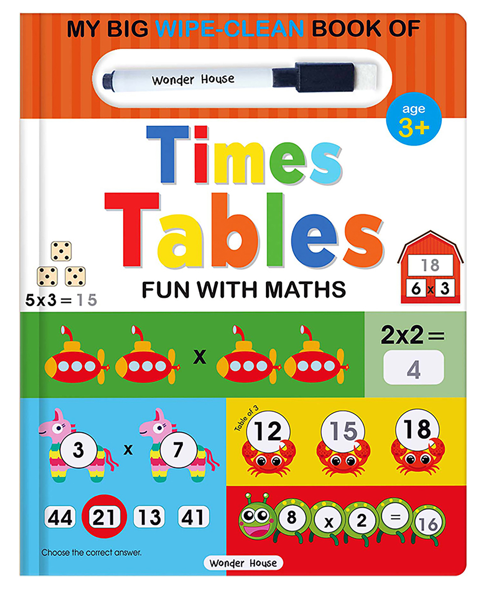wonder house books My Big Wipe And Clean Book of Times Tables for Kids : Fun With Maths - English-picture-22