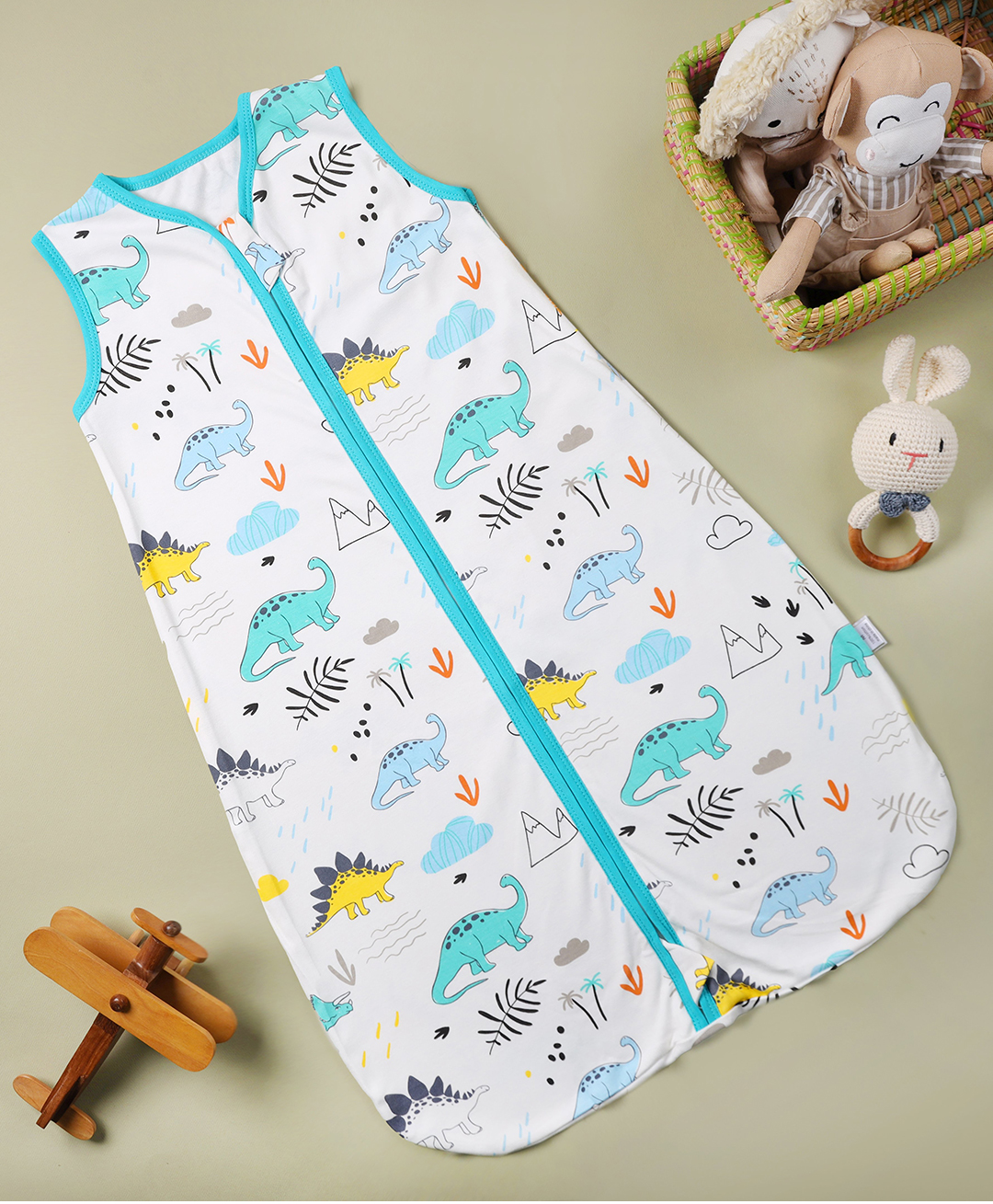 Kicks & Crawl - Dino Snuggler Sleeping Sack - White-image-6
