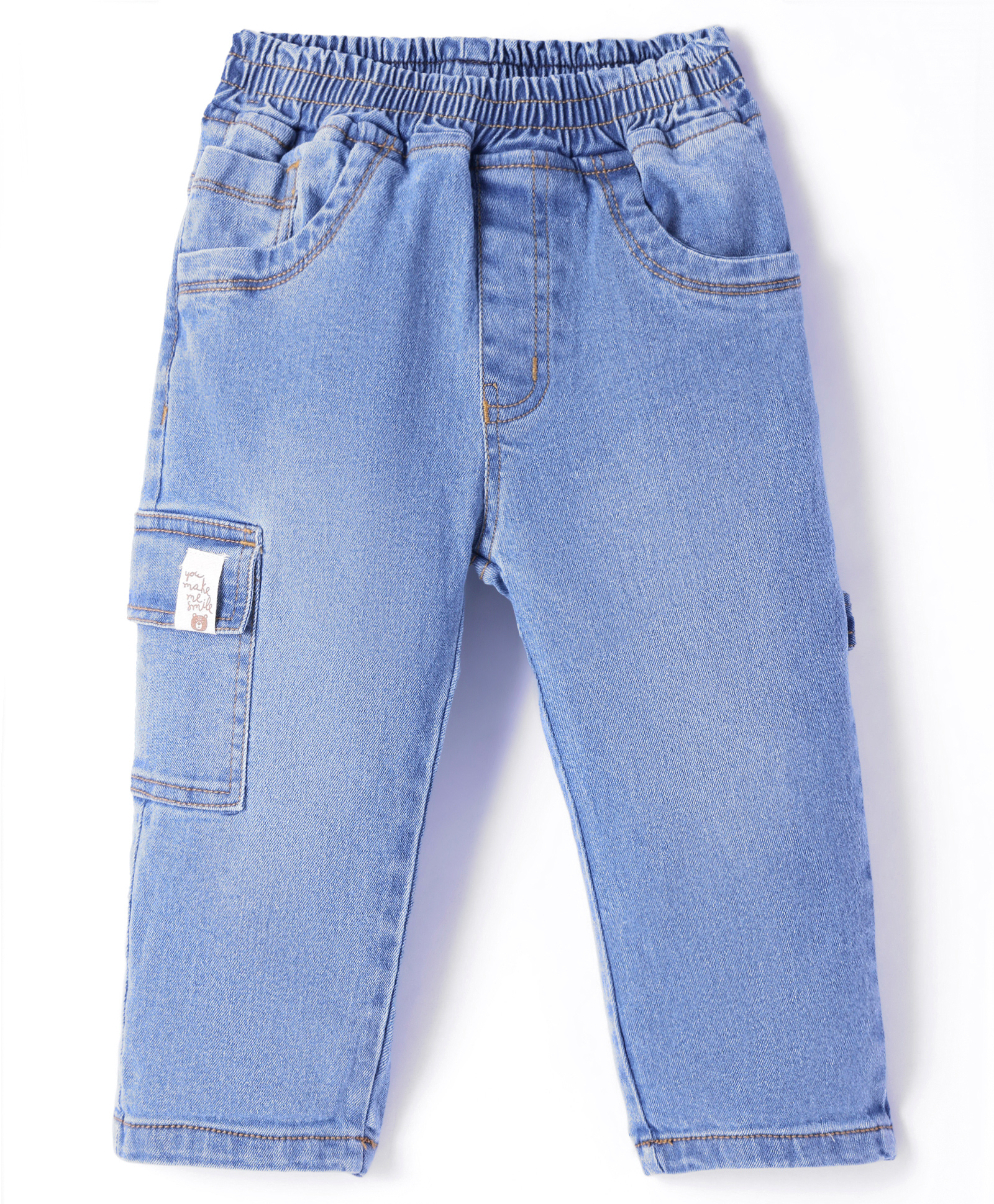 Little Kangaroos Denim Woven Jeans With Patch Work Detailing - Light Blue-picture-25