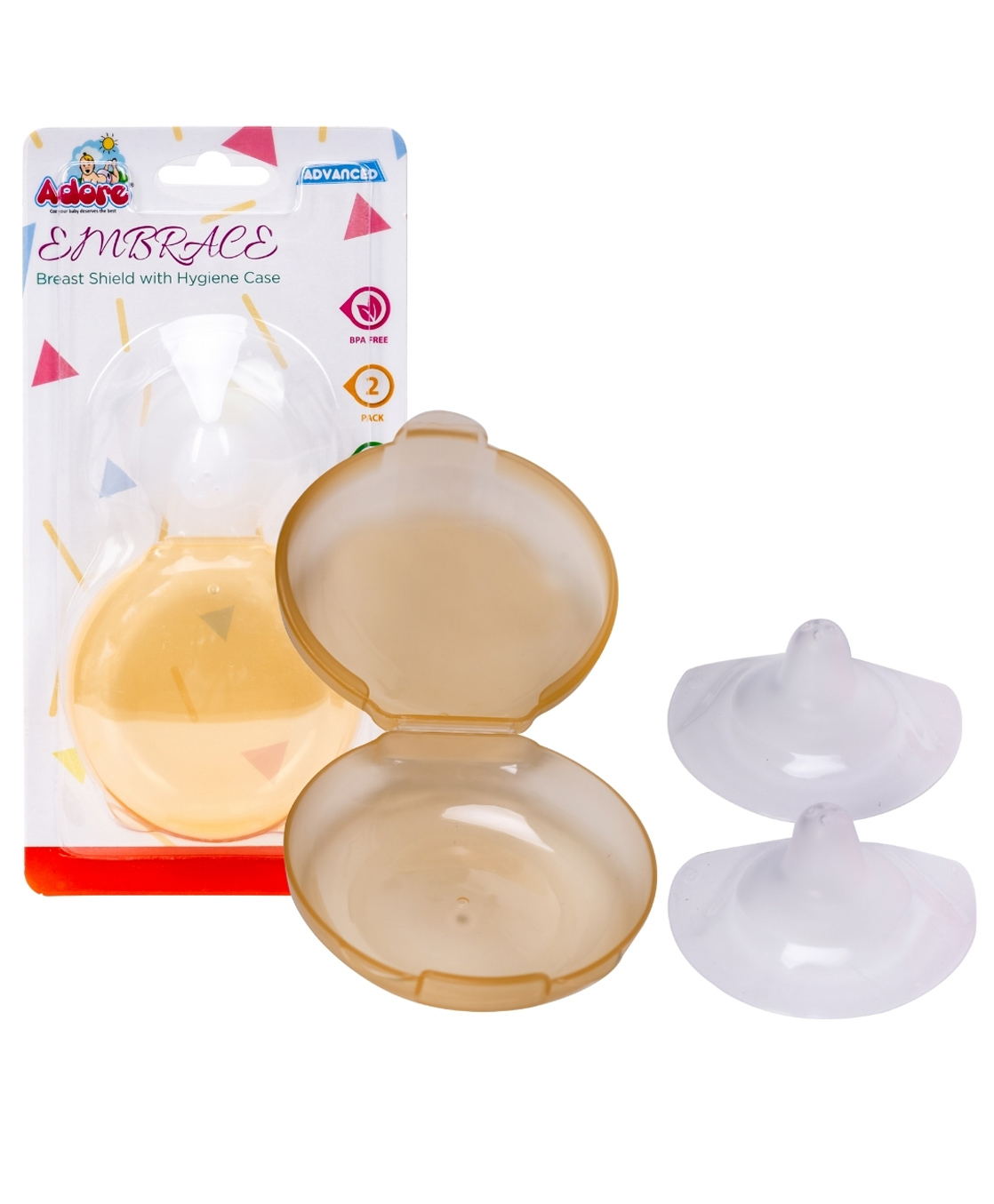 Adore Embrace Premium Super Soft Silicon Breast Shield with Storagr Case-1 Pair (Beige)-image-43