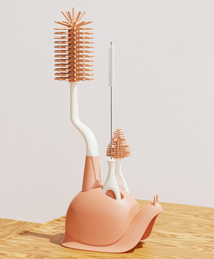 Bottle & Nipple Cleaning Brushes Set of 3 - Pink-image-8
