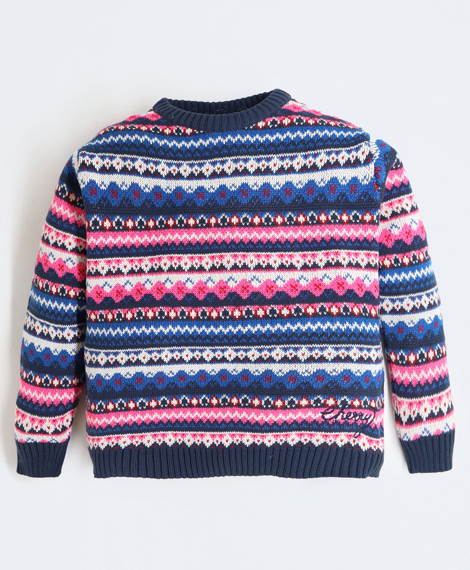Cherry Crumble By Nitt Hyman Full Sleeves Abstract Designed Sweater - Multi Colour-image-43