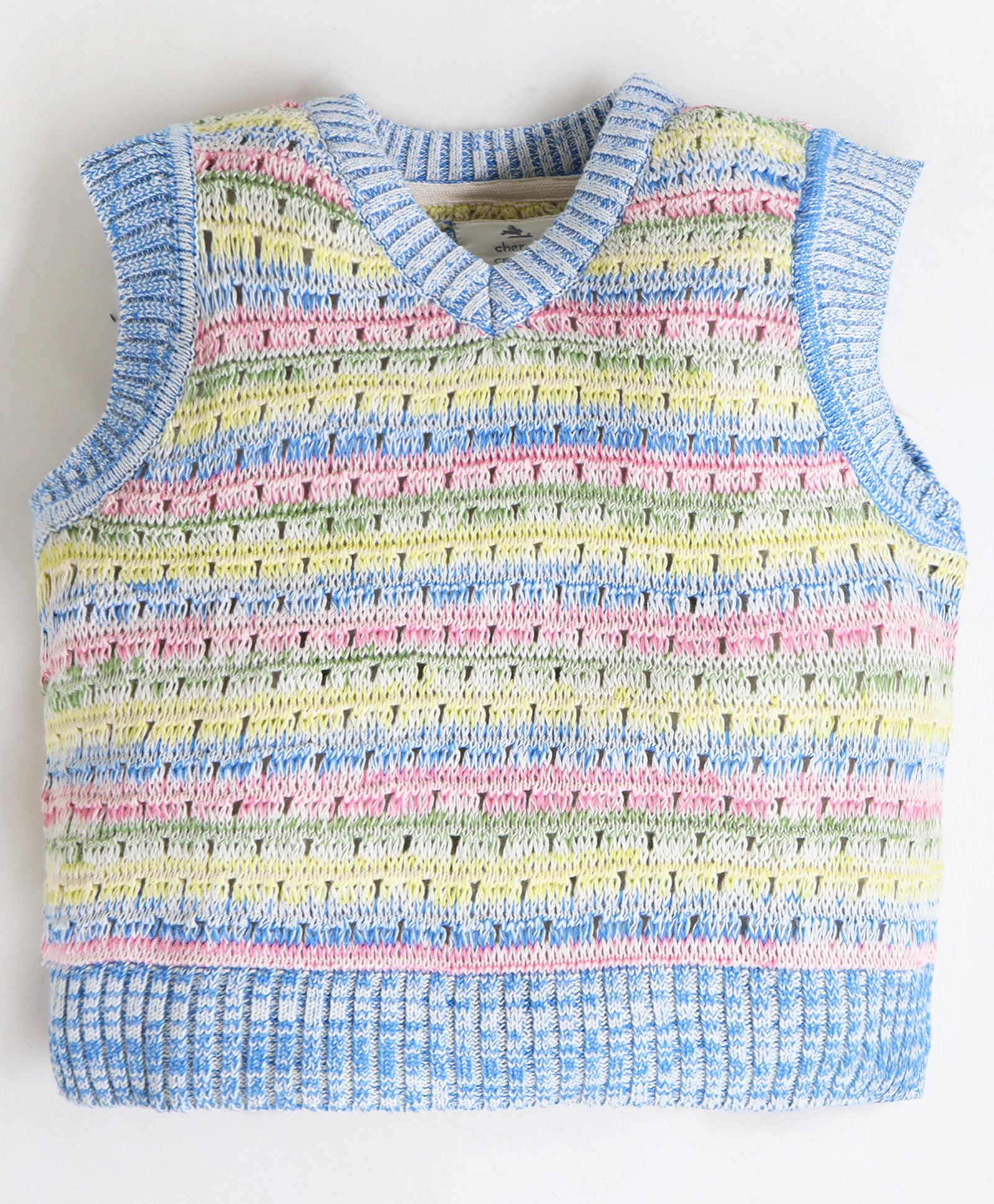 Cherry Crumble By Nitt Hyman Cotton Sleeveless Self Designed Sweater - Multi Colour-picture-34