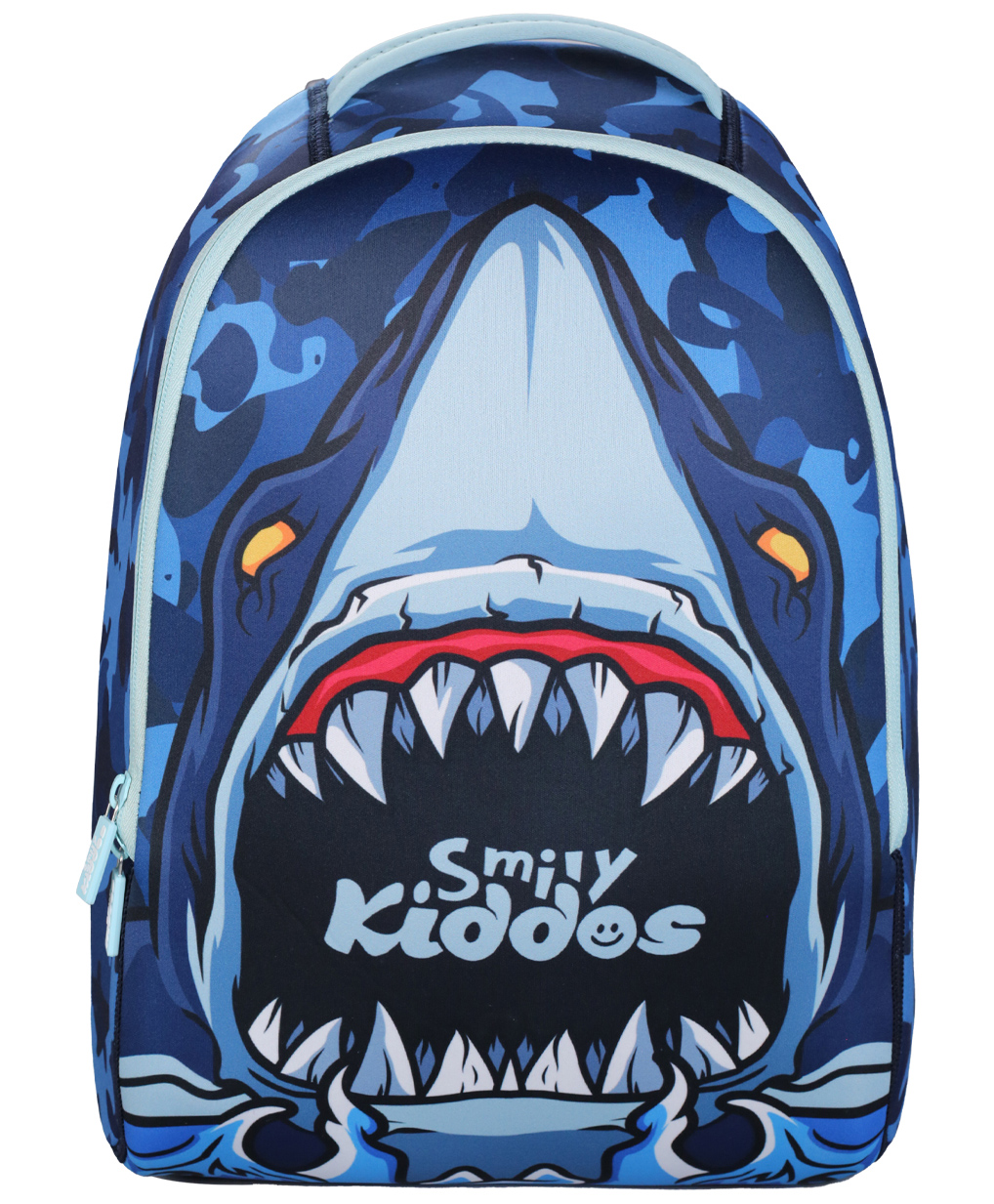 Smily kiddos 13 Liters Shark Theme  Junior Backpack Blue - Height 13.7 Inch-image-0