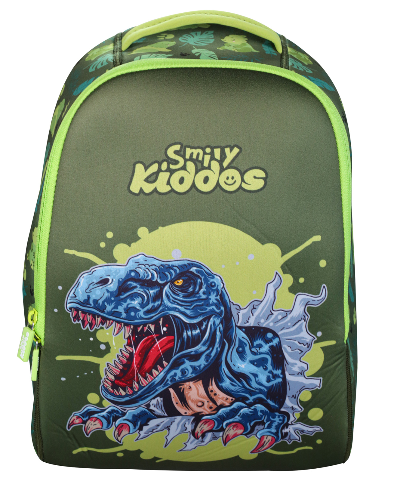 Smily kiddos 13 Liters Dino Theme  Junior Backpack Green- Height 13.7 Inch-image-26