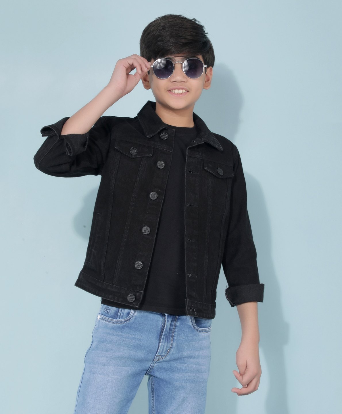 CRIMSOUNE CLUB Full Sleeves Solid Denim Jacket -  Blue-picture-26