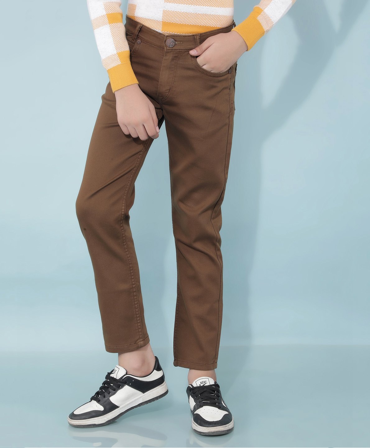 CRIMSOUNE CLUB Solid Jeans - Brown-picture-29
