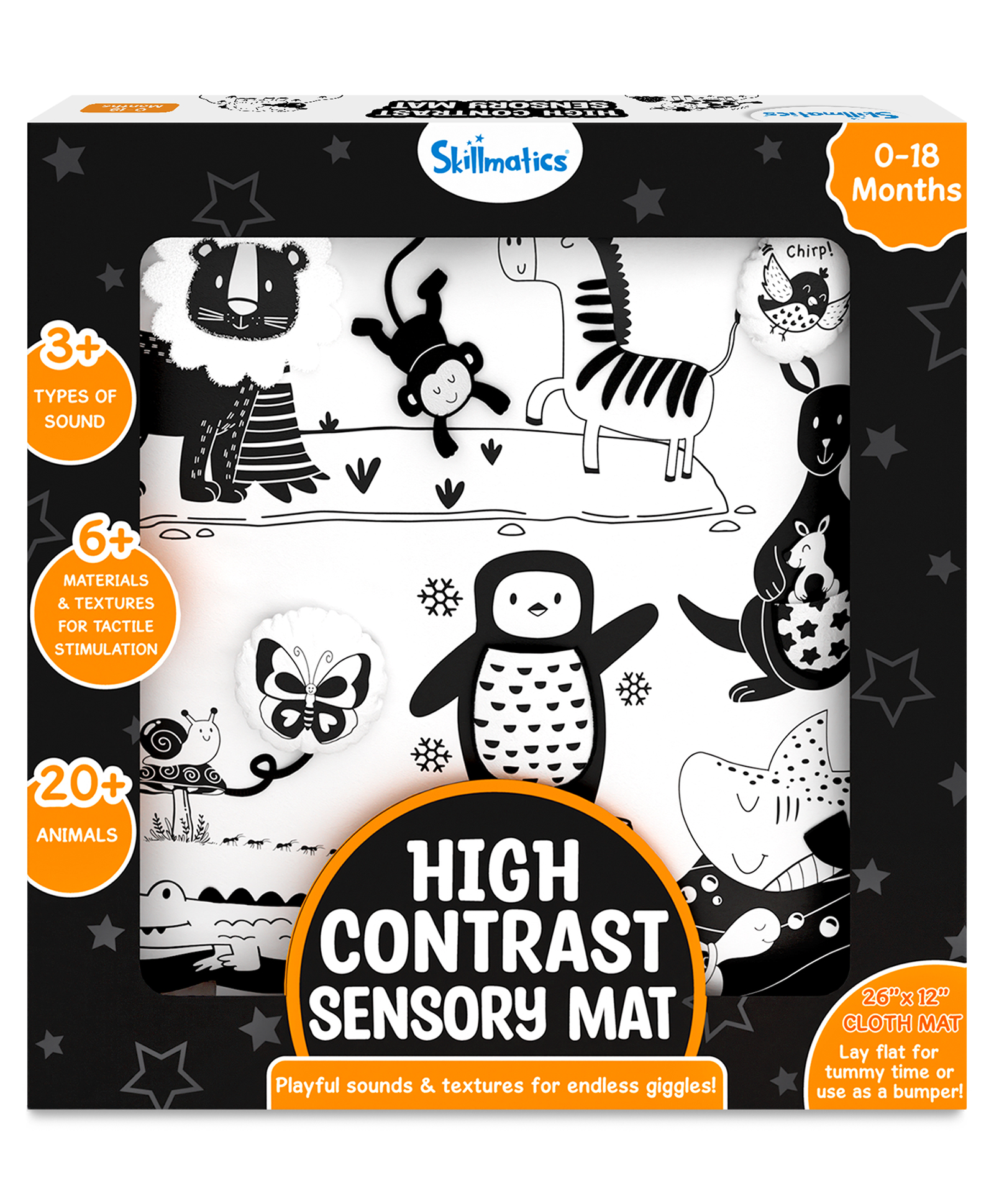 Skillmatics High Contrast Sensory Cloth Mat for Babies & Infants - Newborn Visual Stimulation, Observation Skills, Gifts for 0 to 18 Months