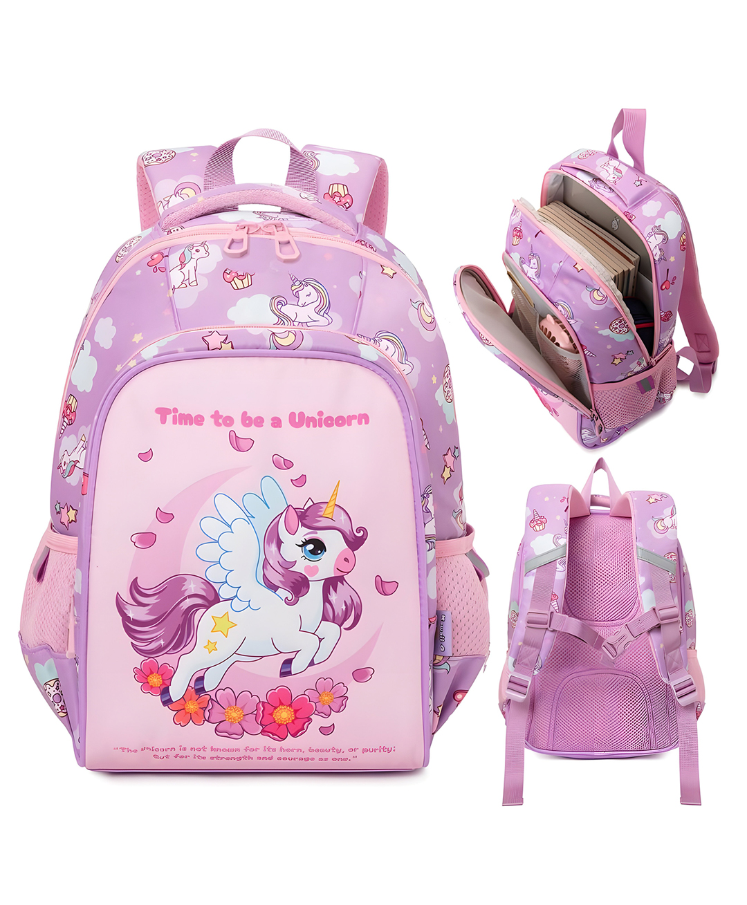 YAMAMA School Bags Cute Unicorn Backpack For Kids With Adjustable Straps Premium Design Bag For Kids Best For School Picnic Holidays - (Height 14 Inch - Multicolor)-picture-17