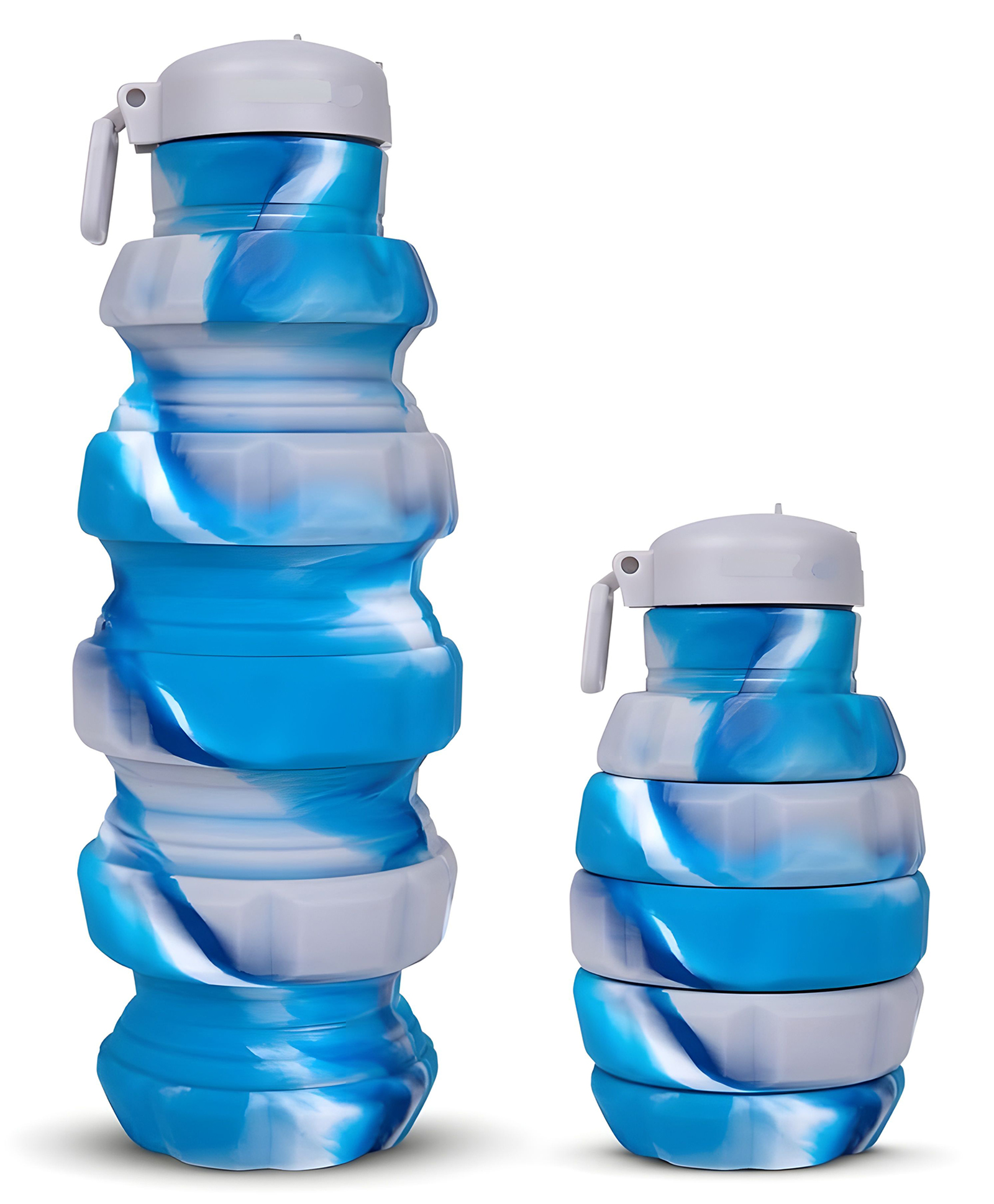 YAMAMA Water Bottle Coolsip Silicone Collapsible Folding Drink Bottle Washable Water Bottle 500 mlBlue-image-1