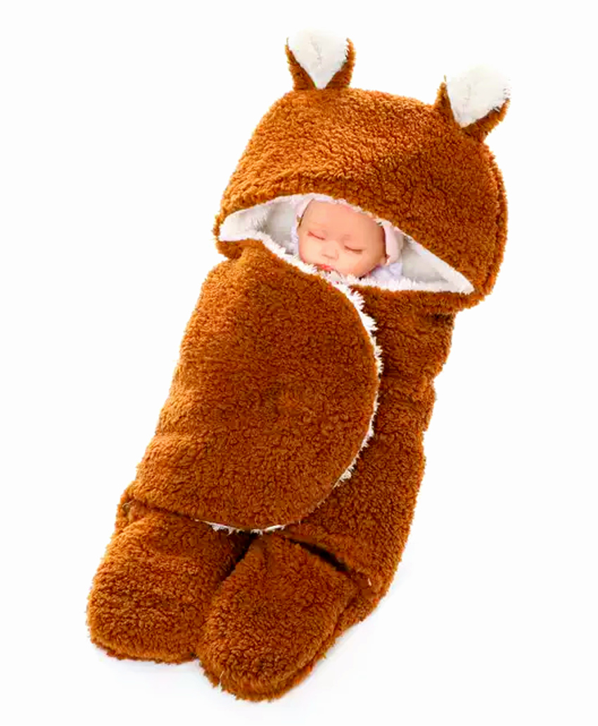 Brandonn Hooded Supersoft Wearable Wrapper Blanket - Brown-image-27