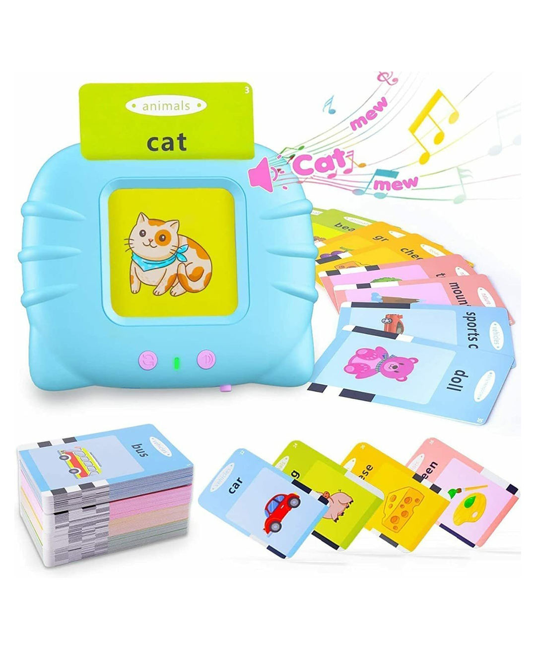 Kidsden Kidsden 112 Sight Words Flash Cards for Toddlers  Interactive Educational Tool with Real-Life Sounds, Screen-Free Learning, Rechargeable & Portable Learning Toy for Ages 2-6-picture-27
