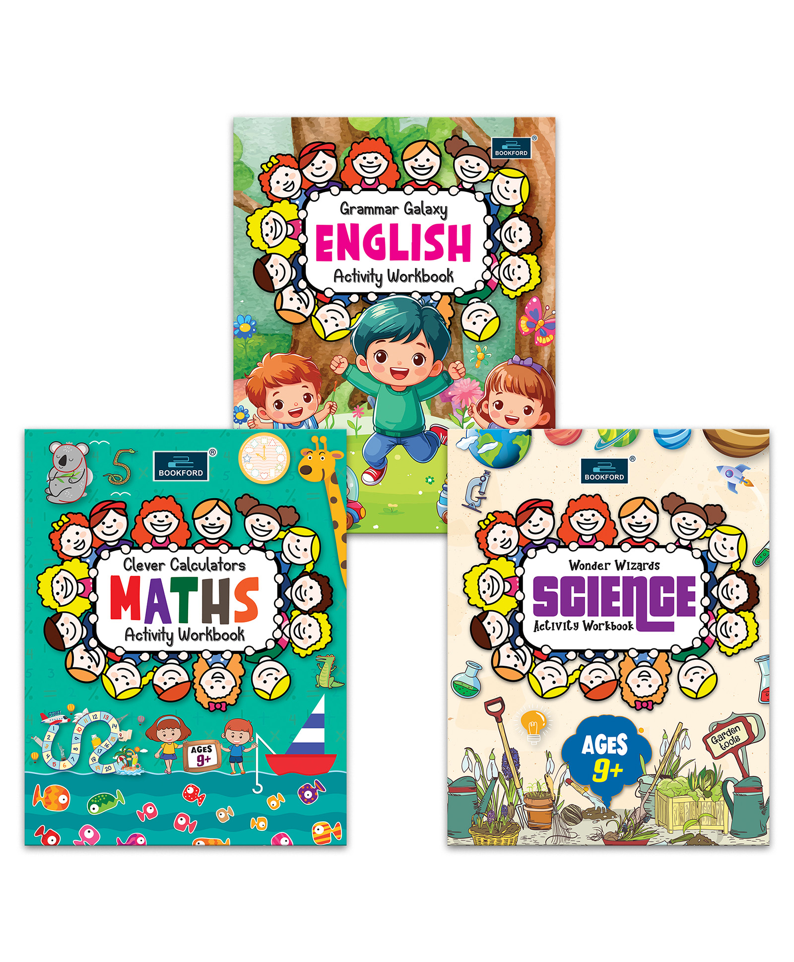 bookford publications Activity Workbook Ages 9+ Set of 3 books Grammar Galaxy English Clever Calculators Maths Wonder Wizards Science - English-picture-12