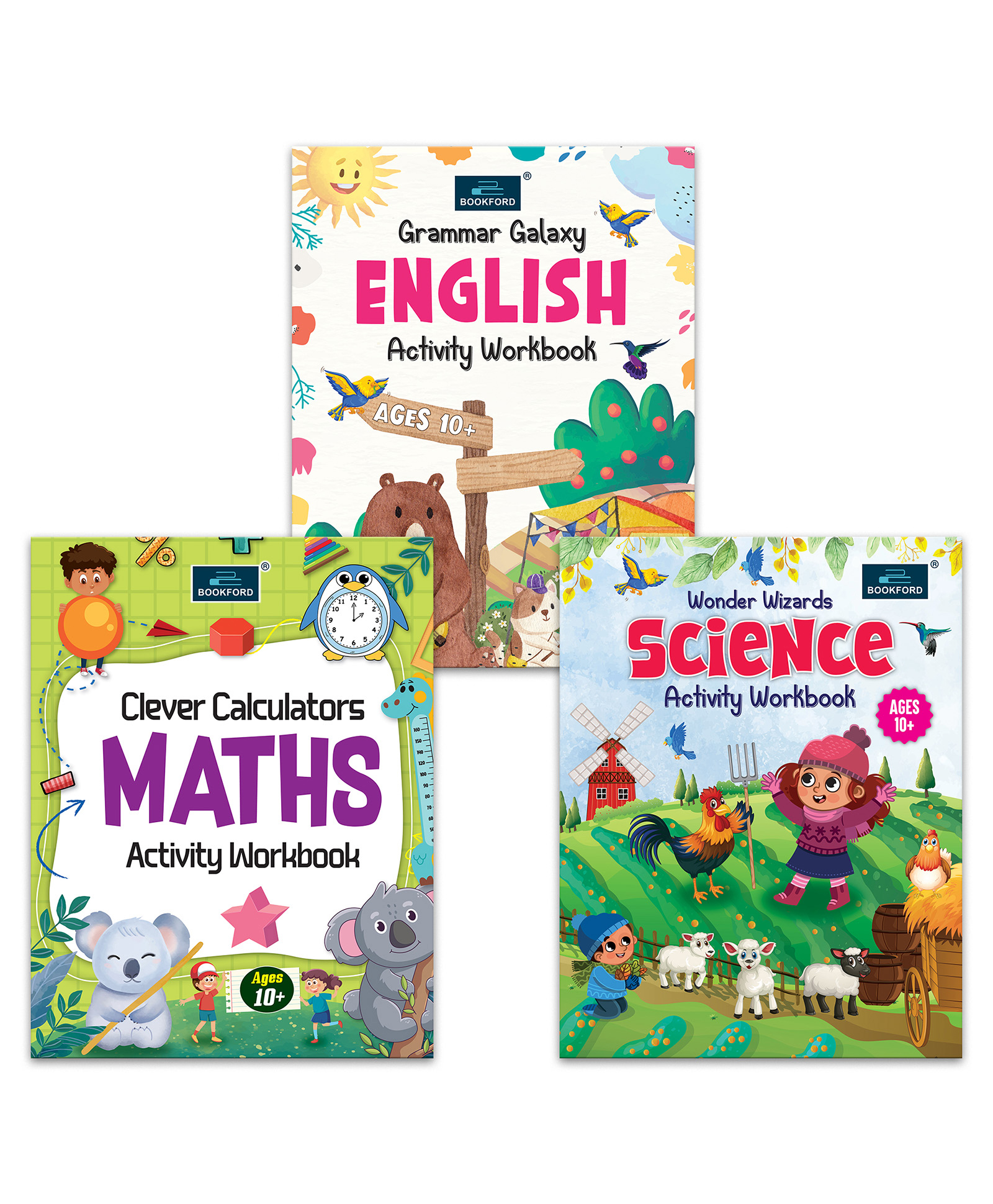 bookford publications Activity Workbook Ages 10+ Set of 3 books Grammar Galaxy English Clever Calculators Maths Wonder Wizards Science - English-picture-14